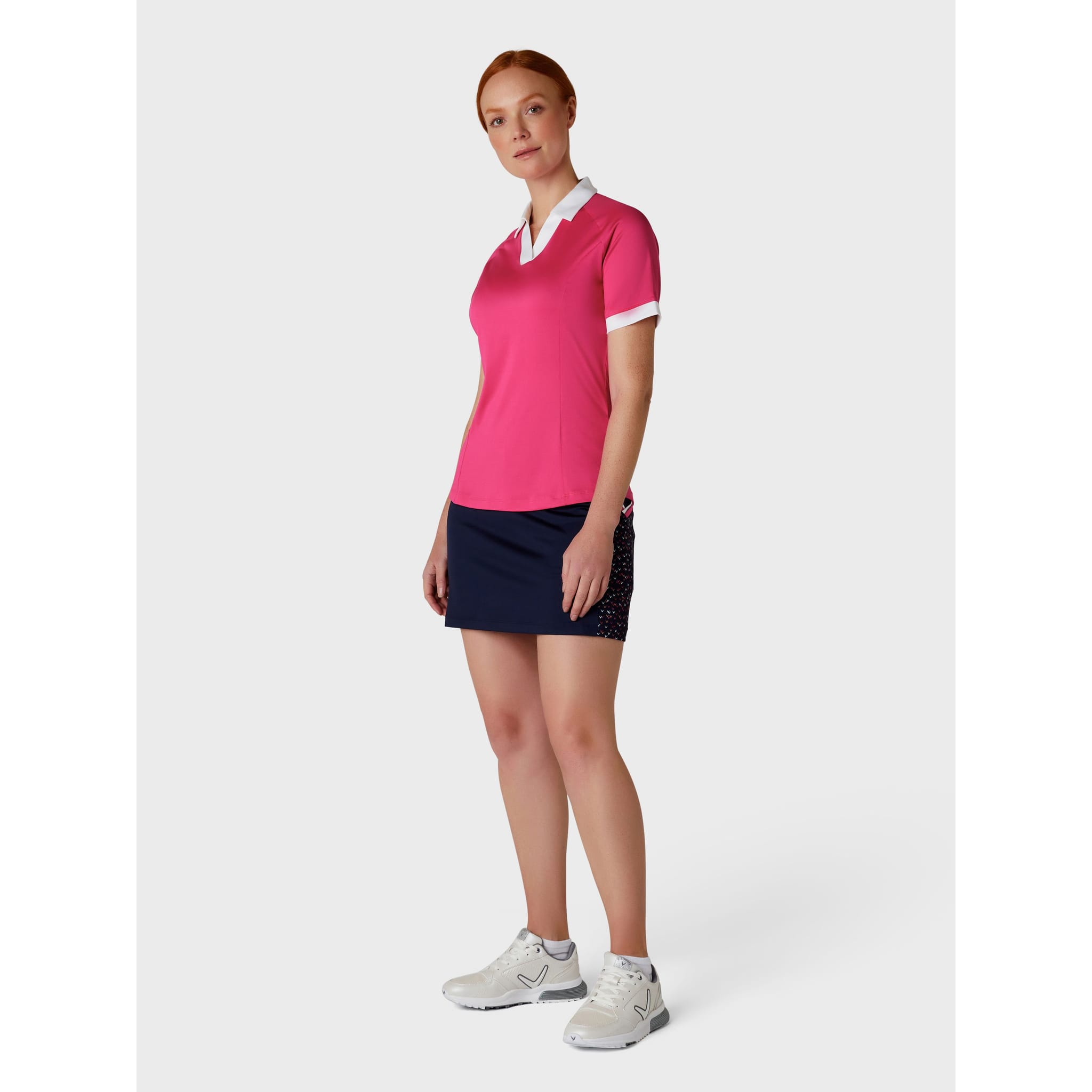 Callaway Short Sleeve V-Placket ColorBL Shirt Damen