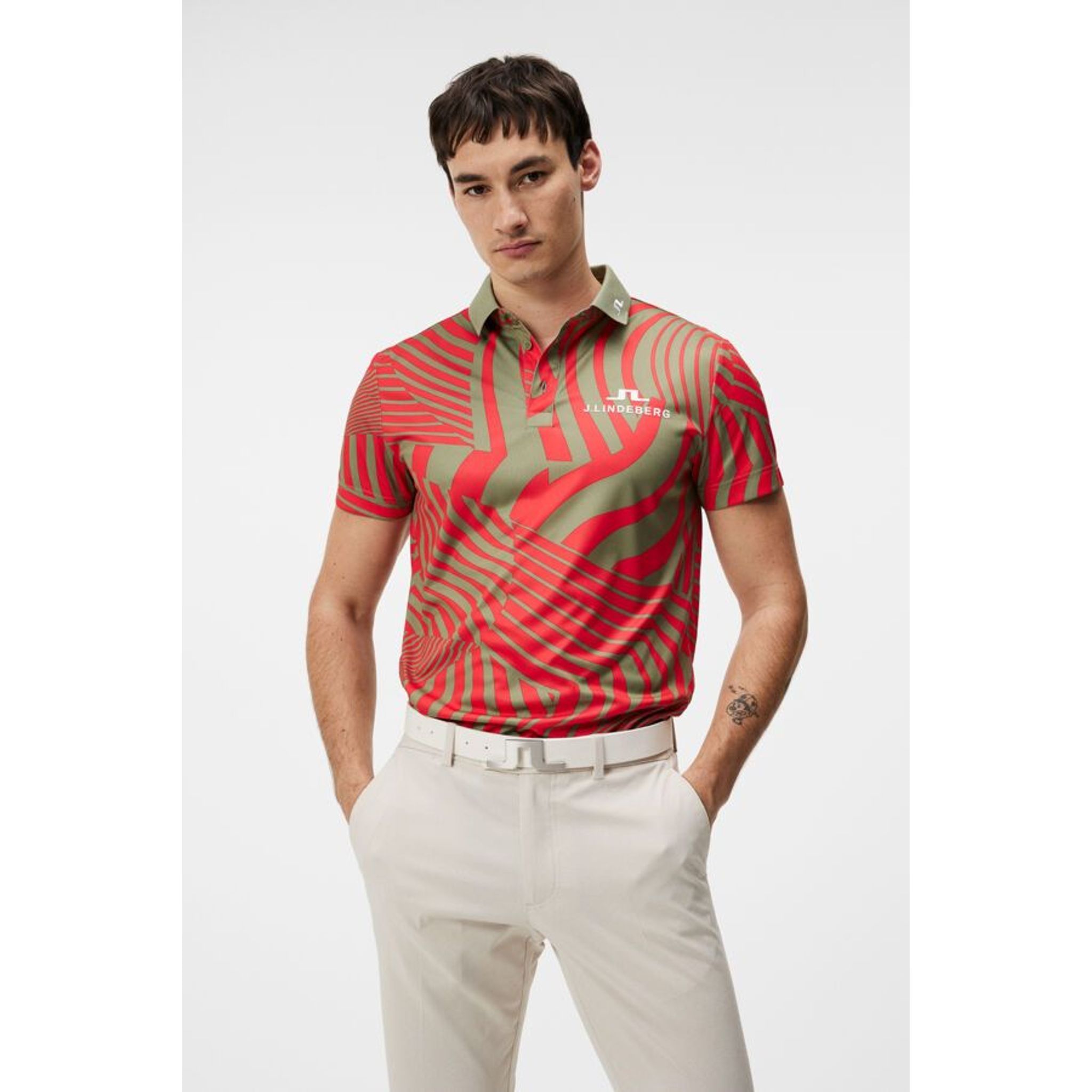 J. Lindeberg KV Tour Print Golf Polo Herren