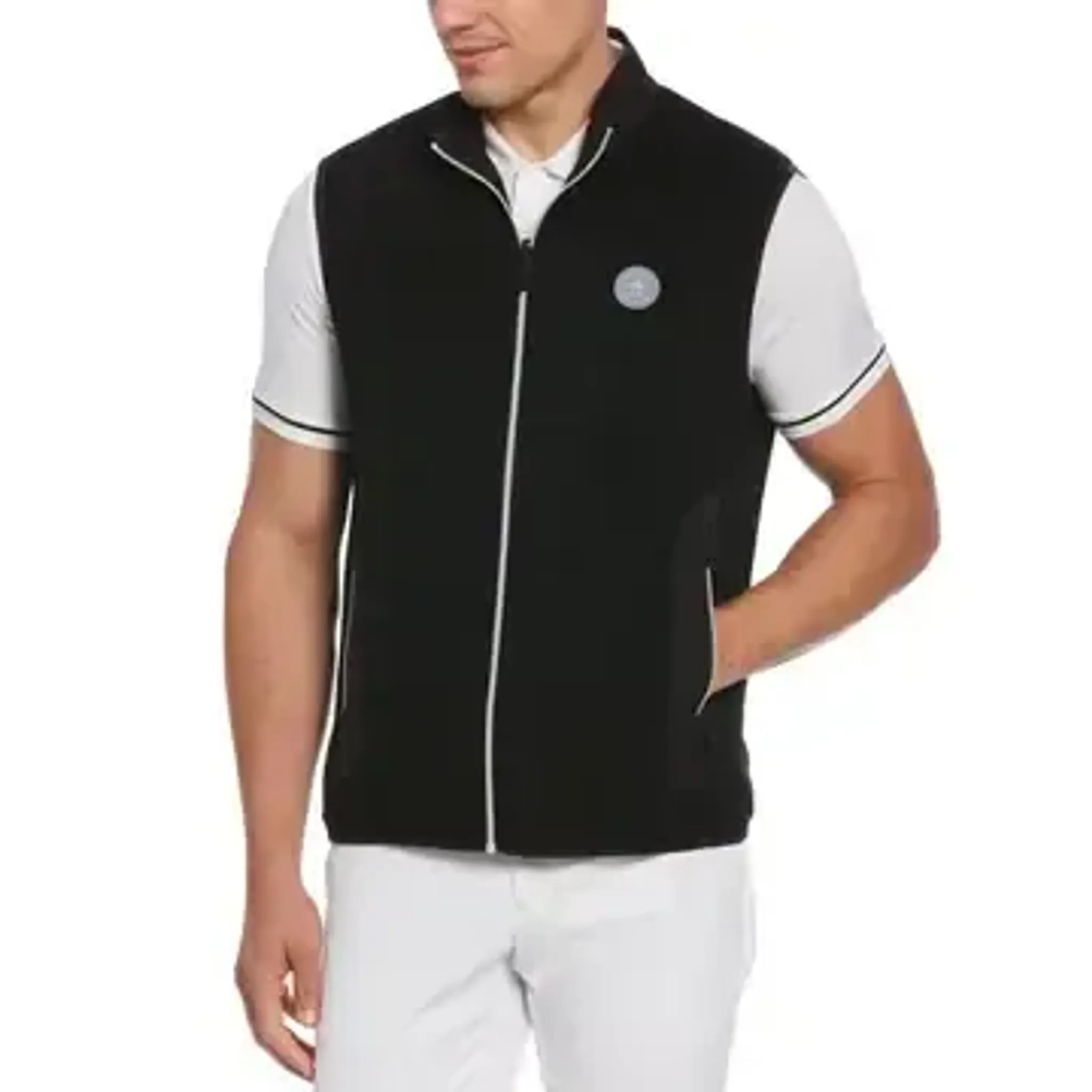 Original Penguin Full Zip Vest Mixed Media Herren Caviar XL Herren