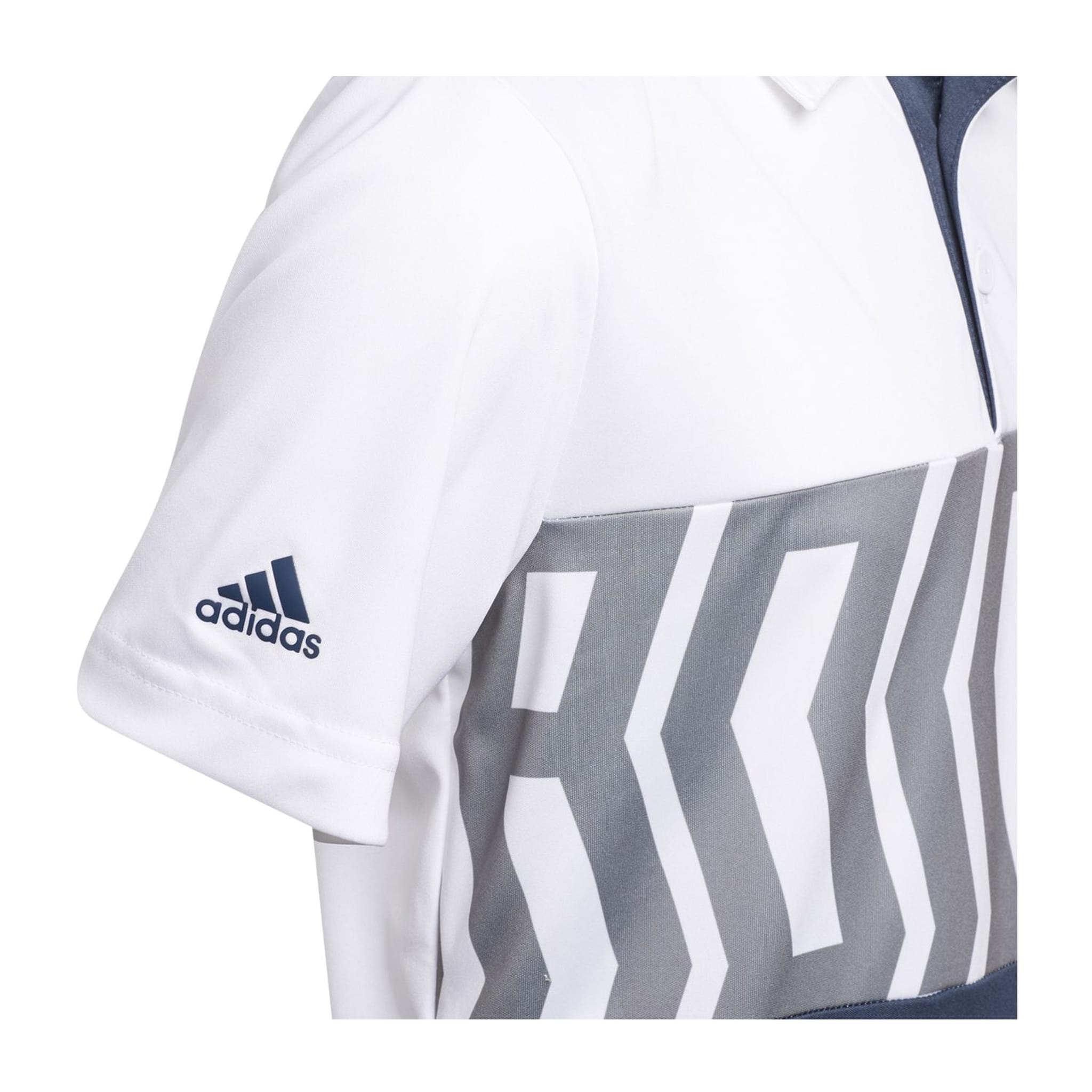 Adidas B Print Color Blocking SS Polo Weiß Herren