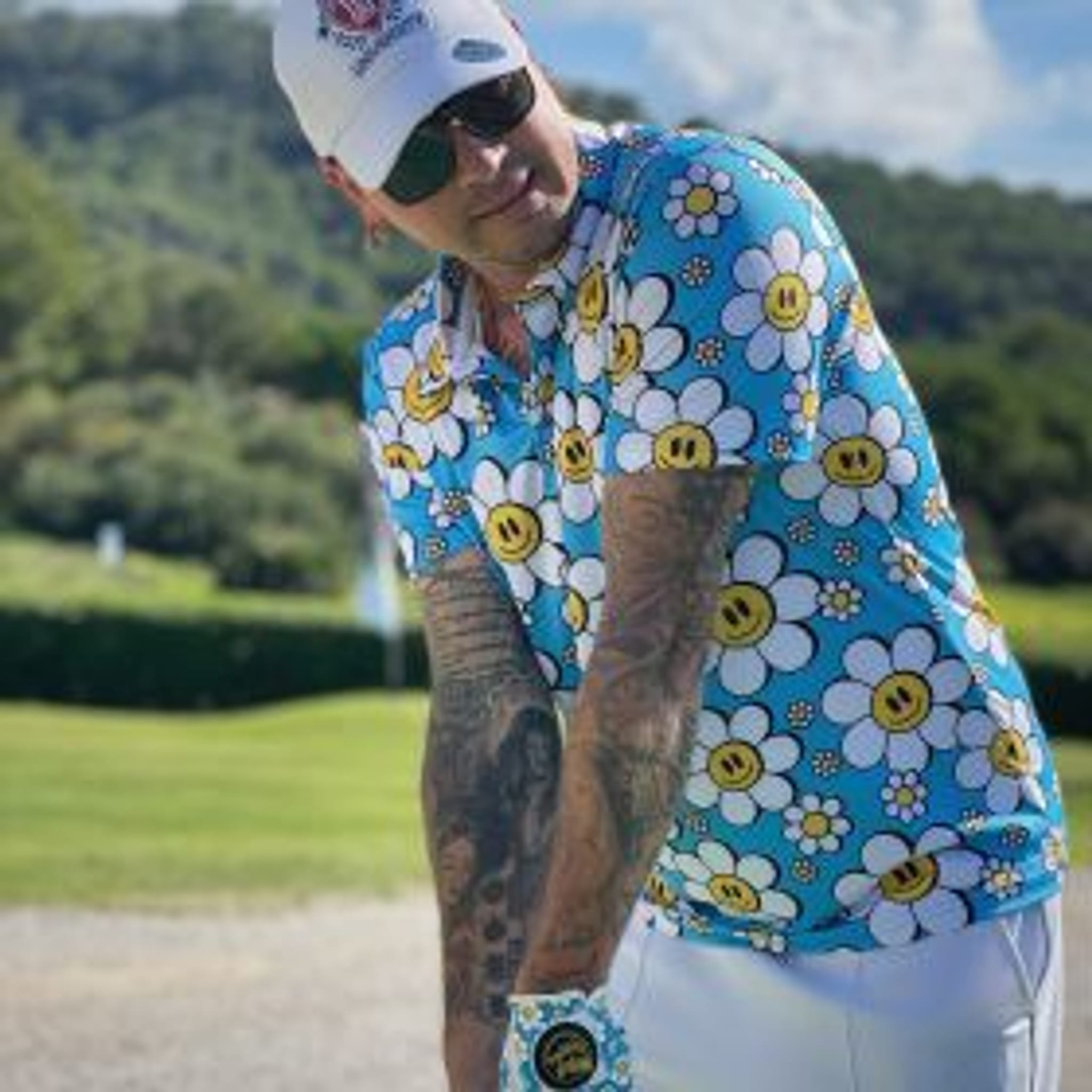 Golf Rowdies Happy Flower Polo Damen