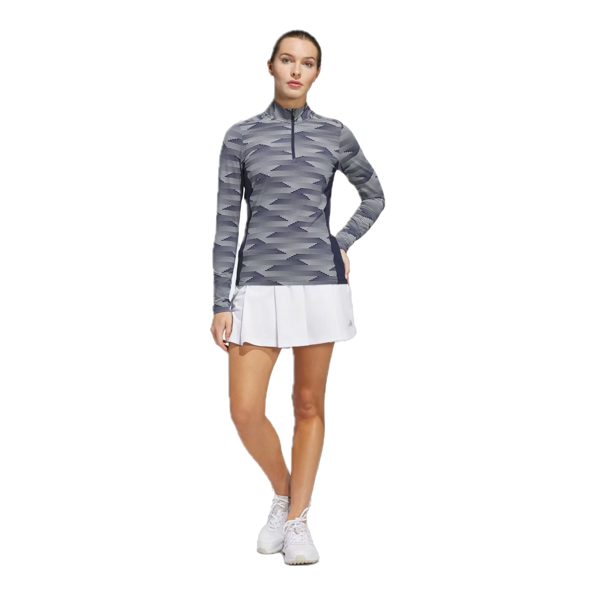 Adidas Ultimate365 Printed 1/4-Zip Mock Polo Damen
