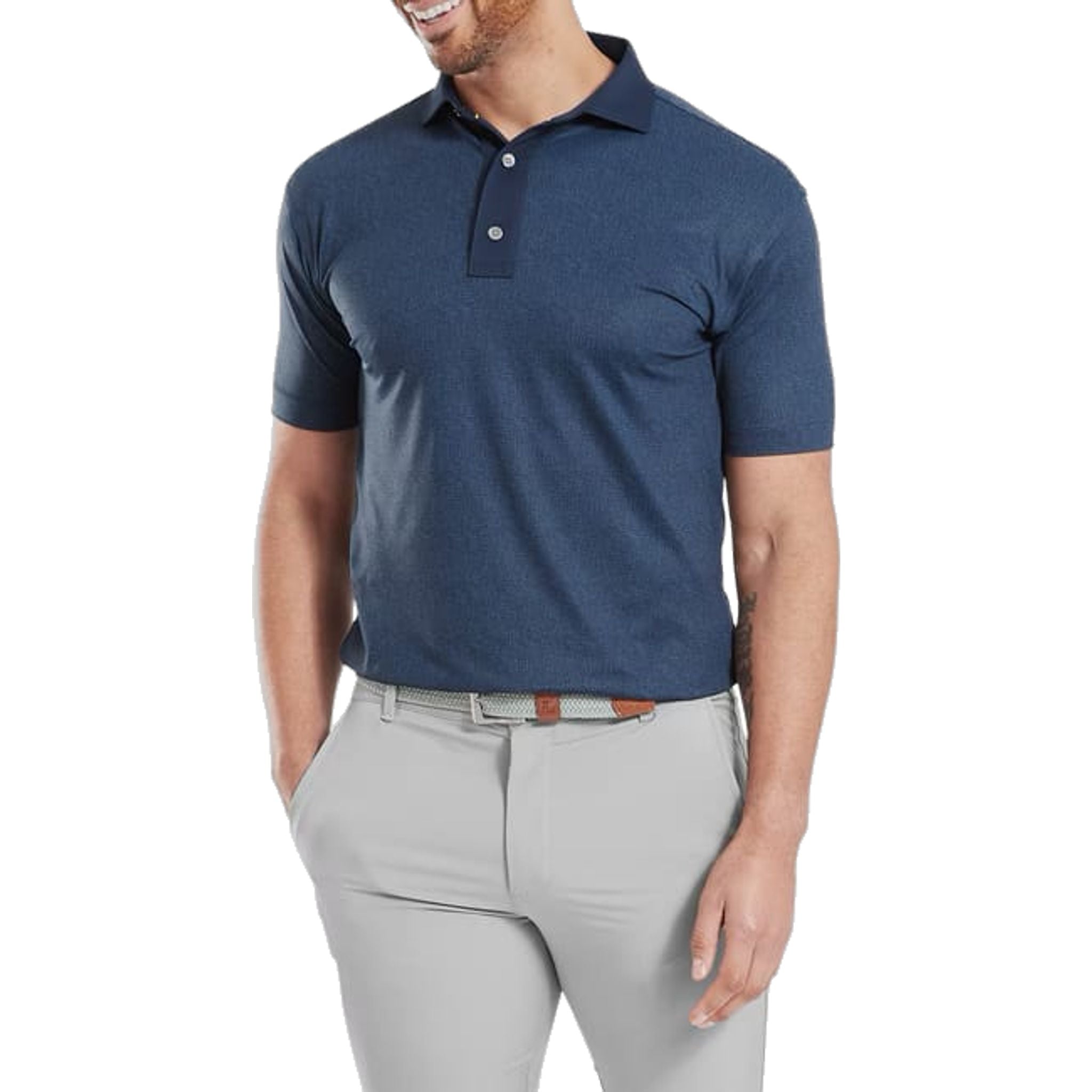Footjoy Etched Texture Print Polo Herren