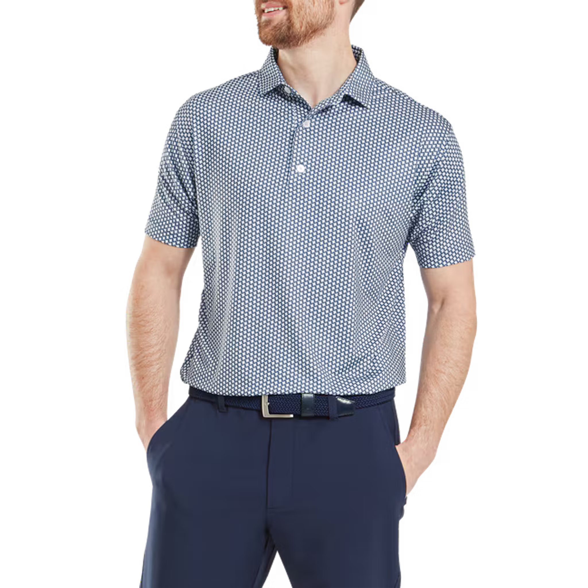 Footjoy Houndstooth Geo Lisle Polo