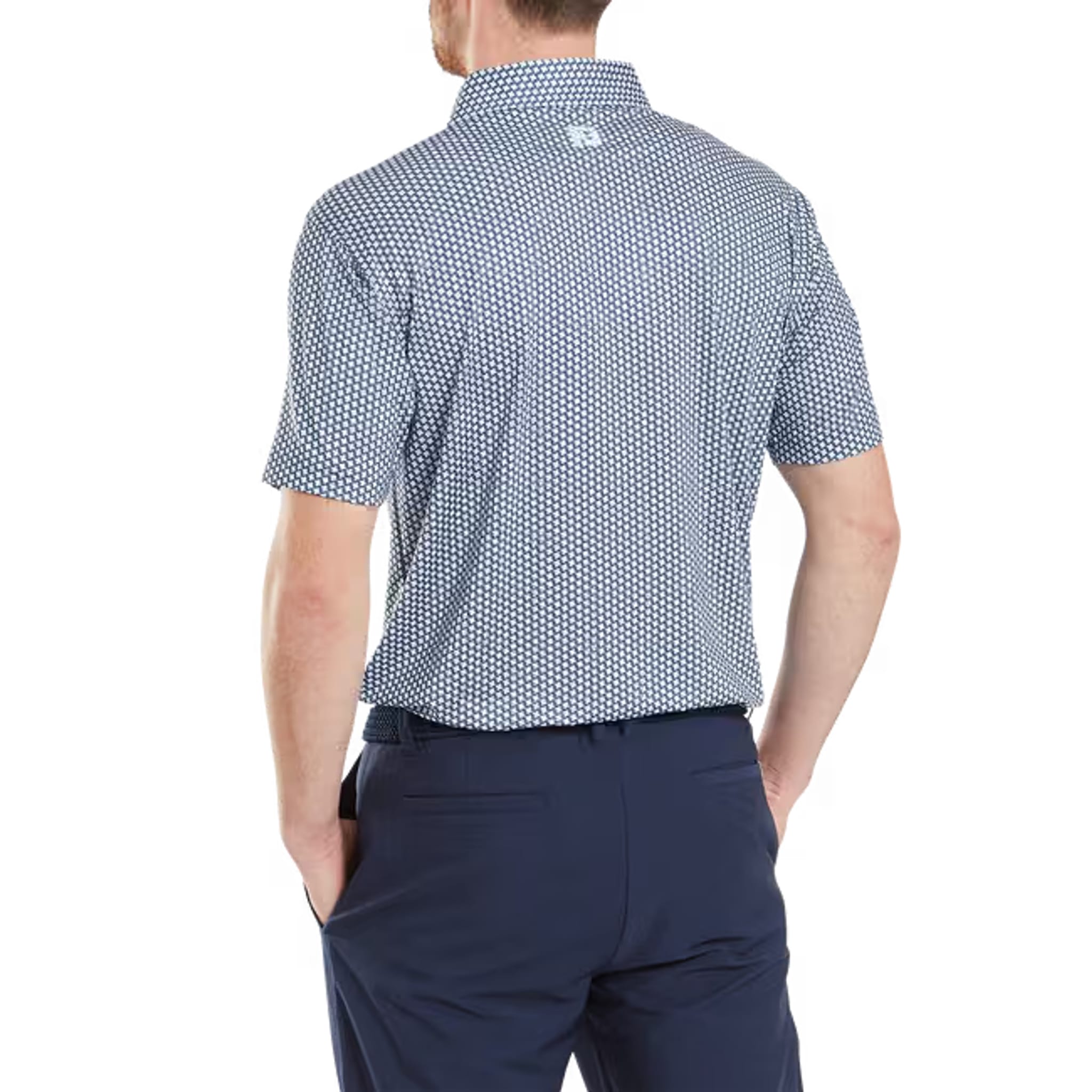 Footjoy Houndstooth Geo Lisle Polo Herren