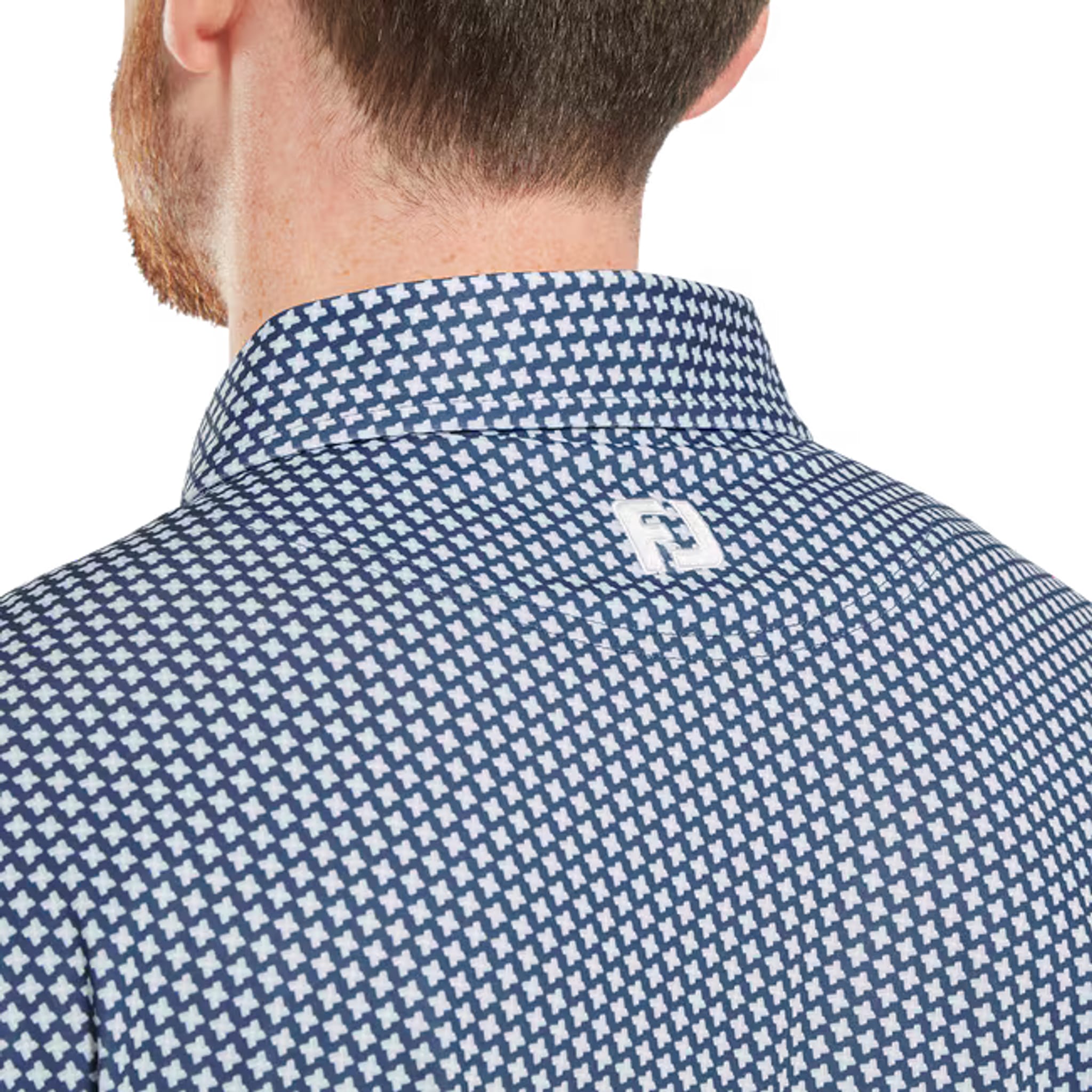 Footjoy Houndstooth Geo Lisle Polo Herren