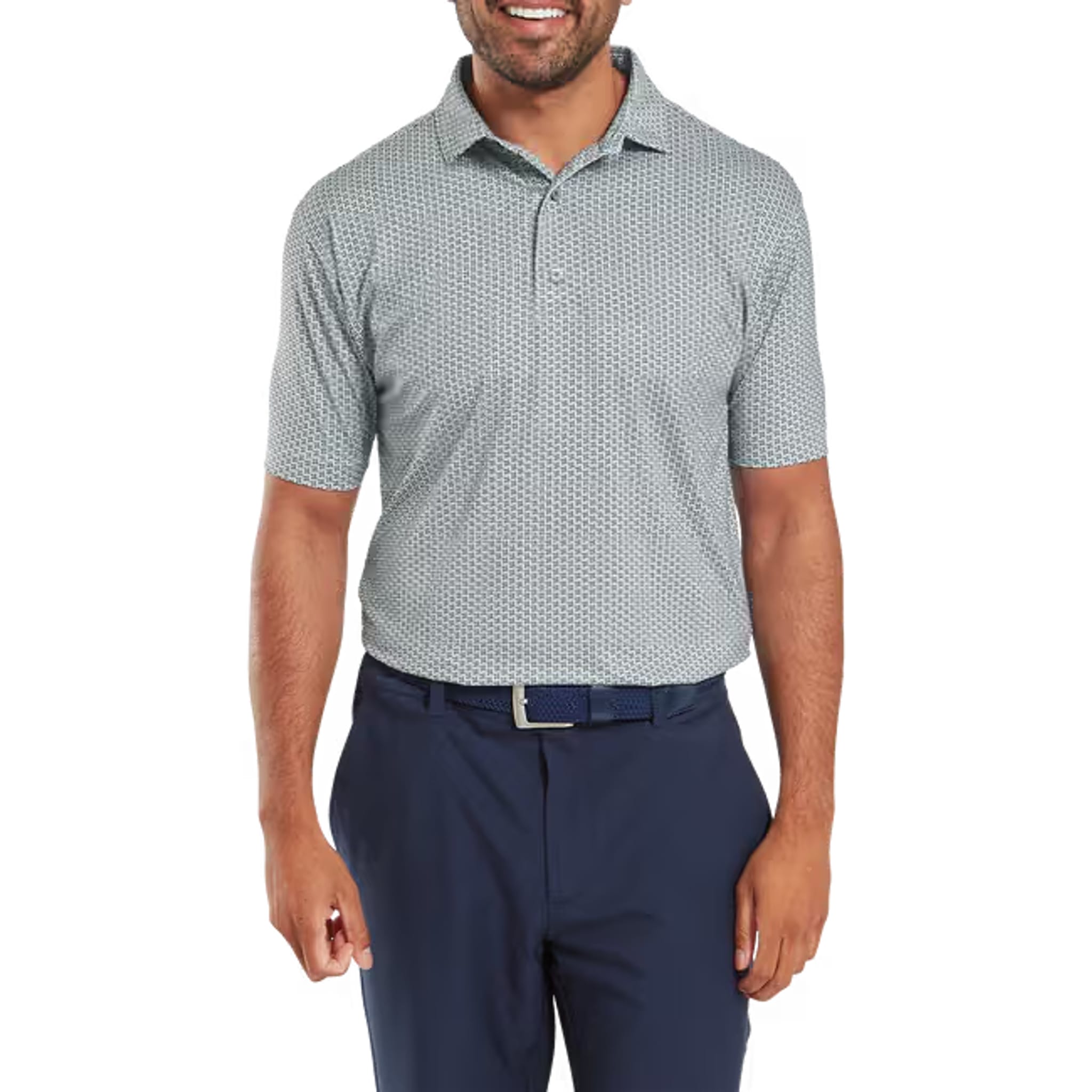 Footjoy Houndstooth Geo Lisle Polo Herren