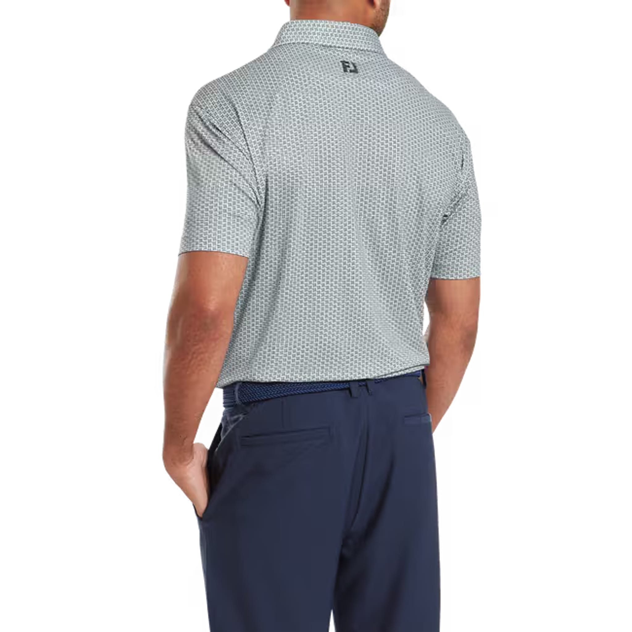 Footjoy Houndstooth Geo Lisle Polo Herren