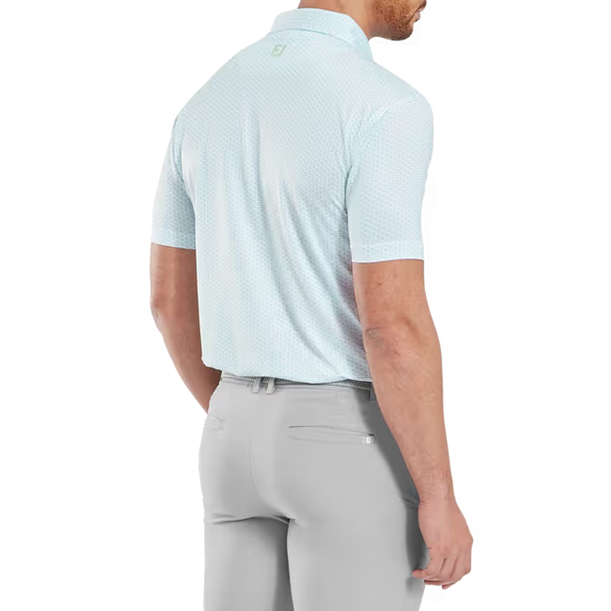 Footjoy Houndstooth Geo Lisle Polo Herren
