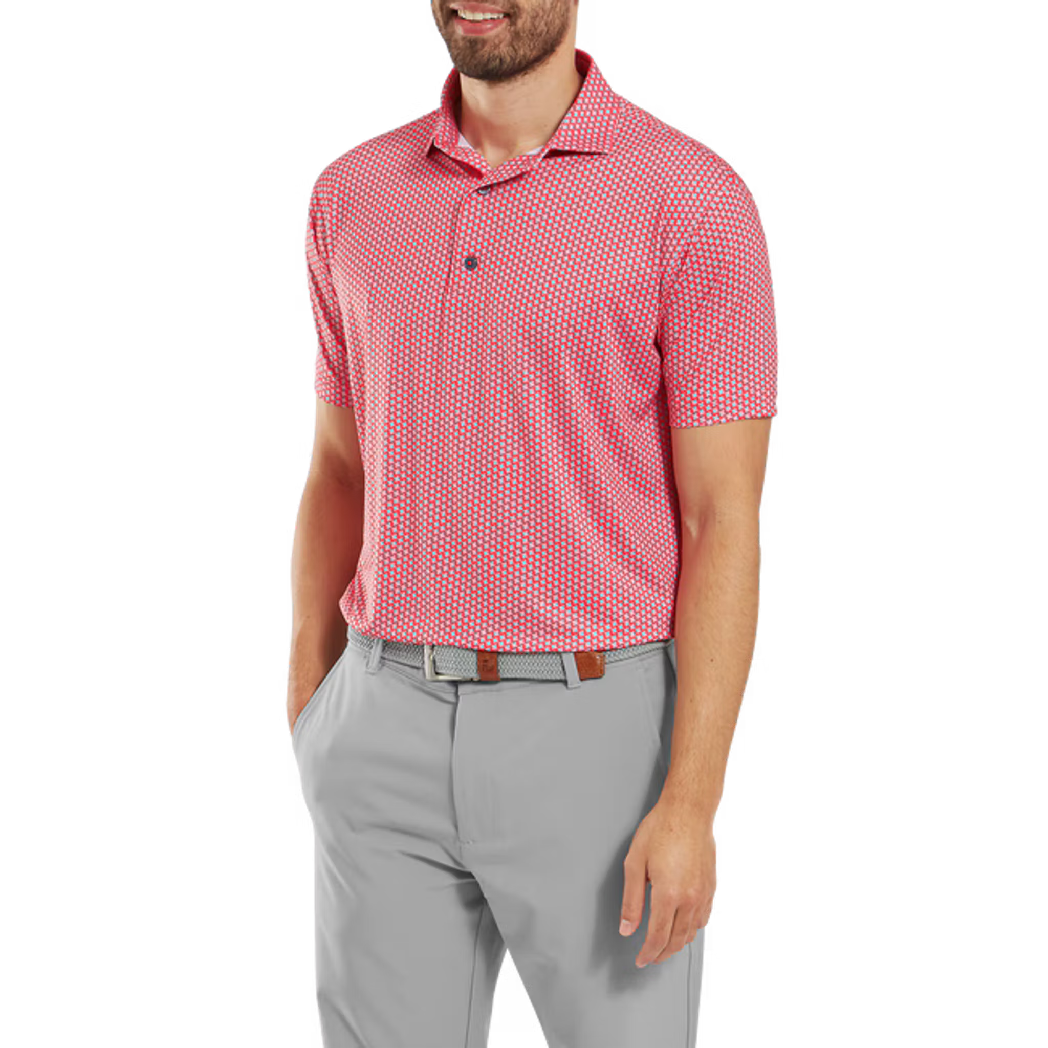 Footjoy Houndstooth Geo Lisle Polo