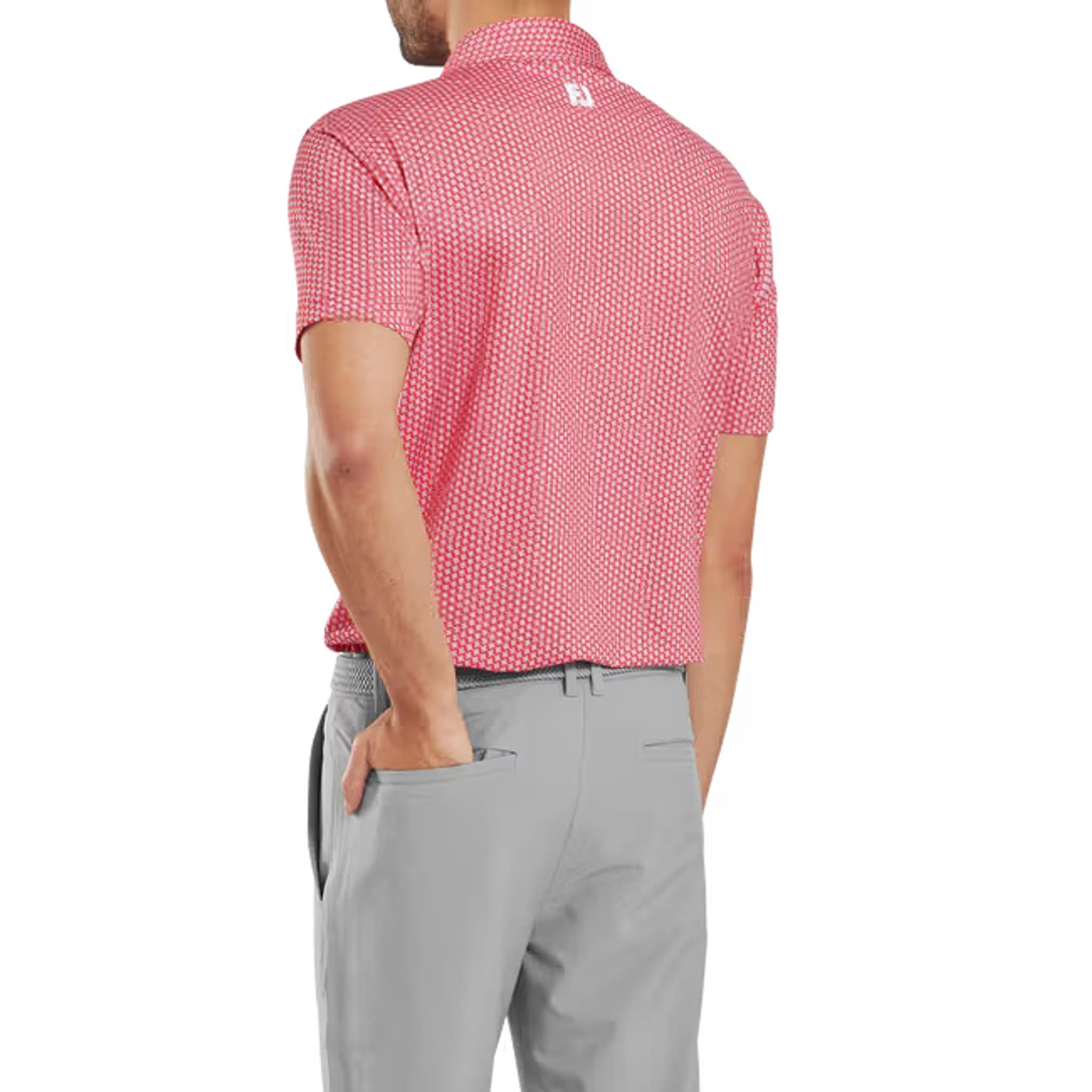 Footjoy Houndstooth Geo Lisle Polo Herren