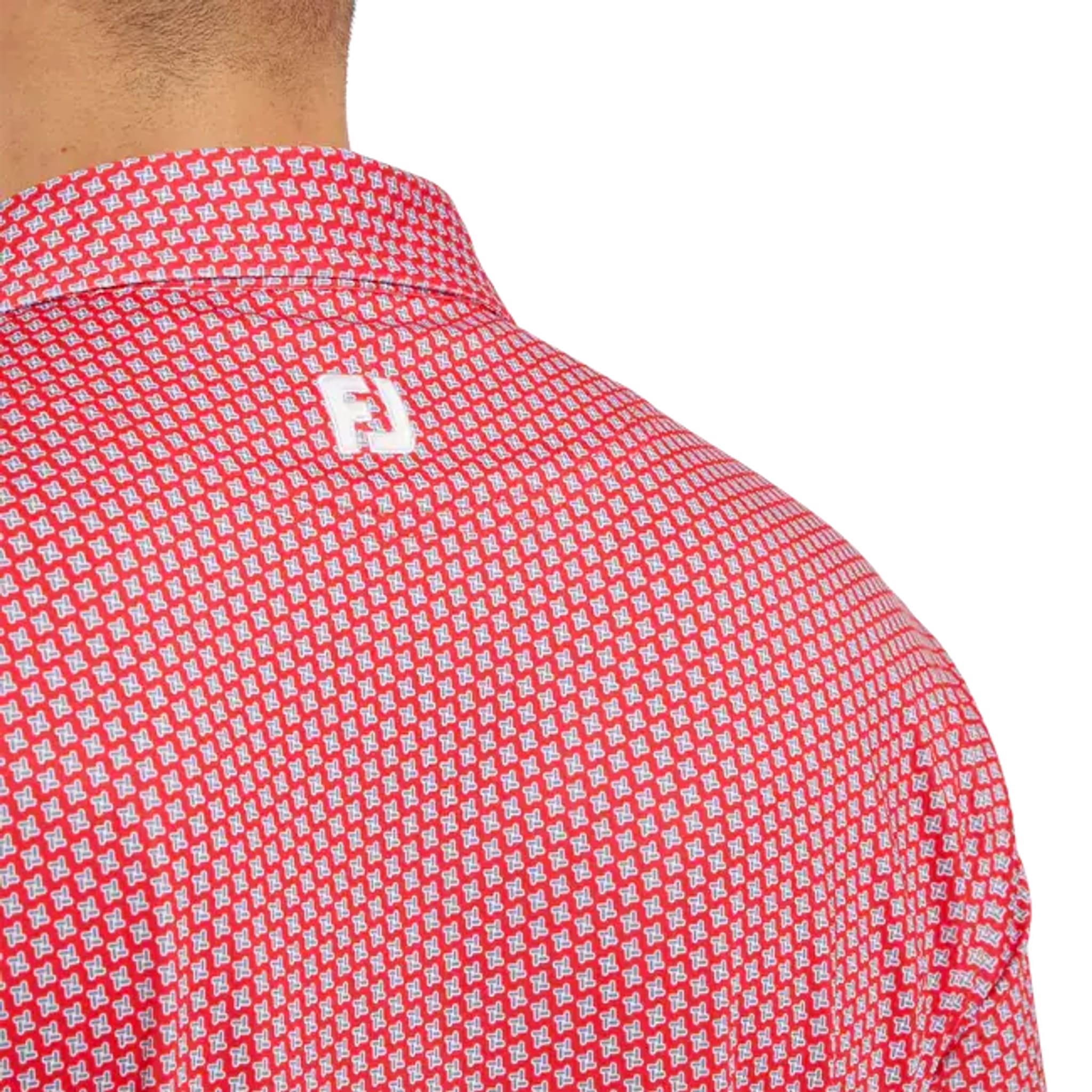 Footjoy Houndstooth Geo Lisle Polo Herren