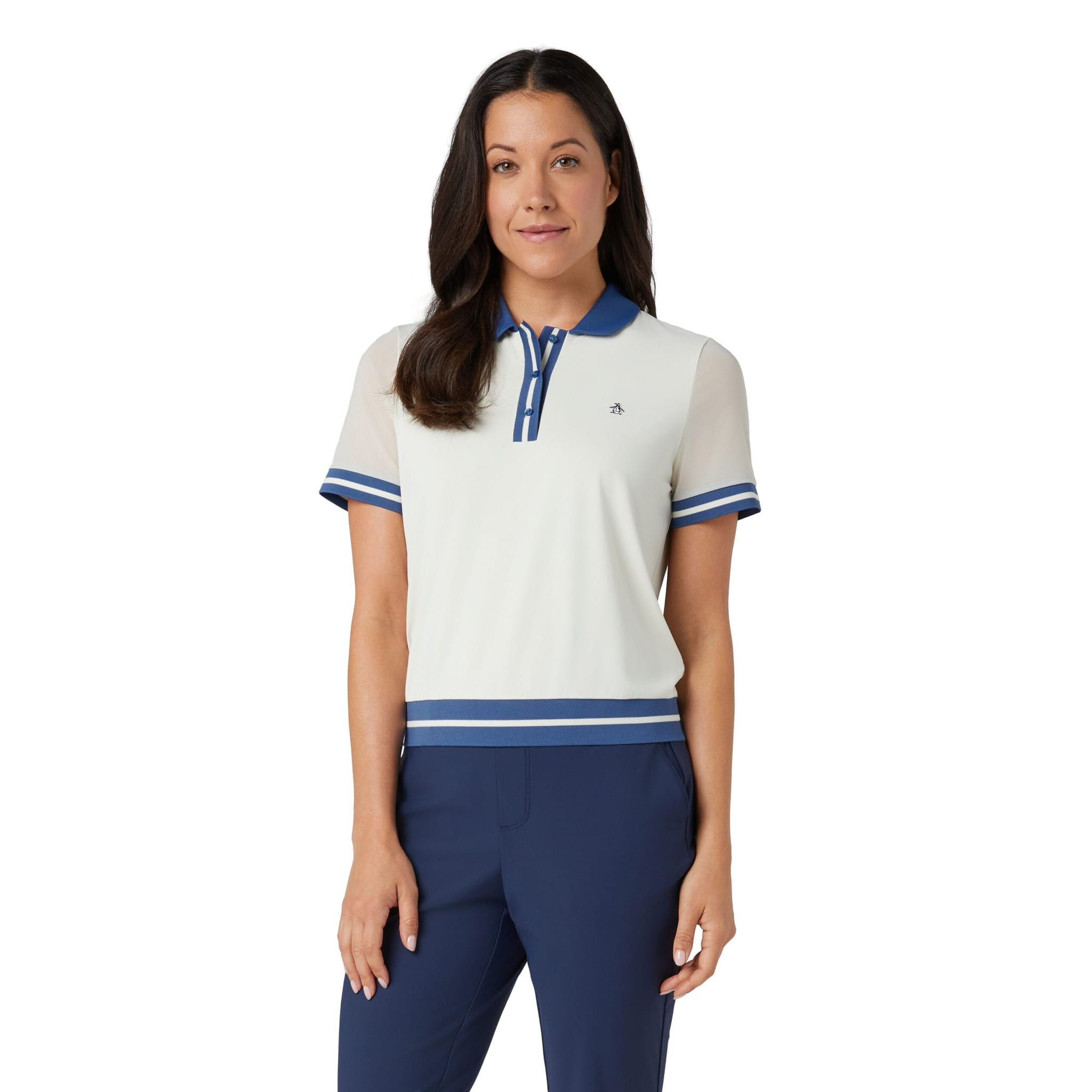 Original Penguin Waist Length Colourblock Polo Damen