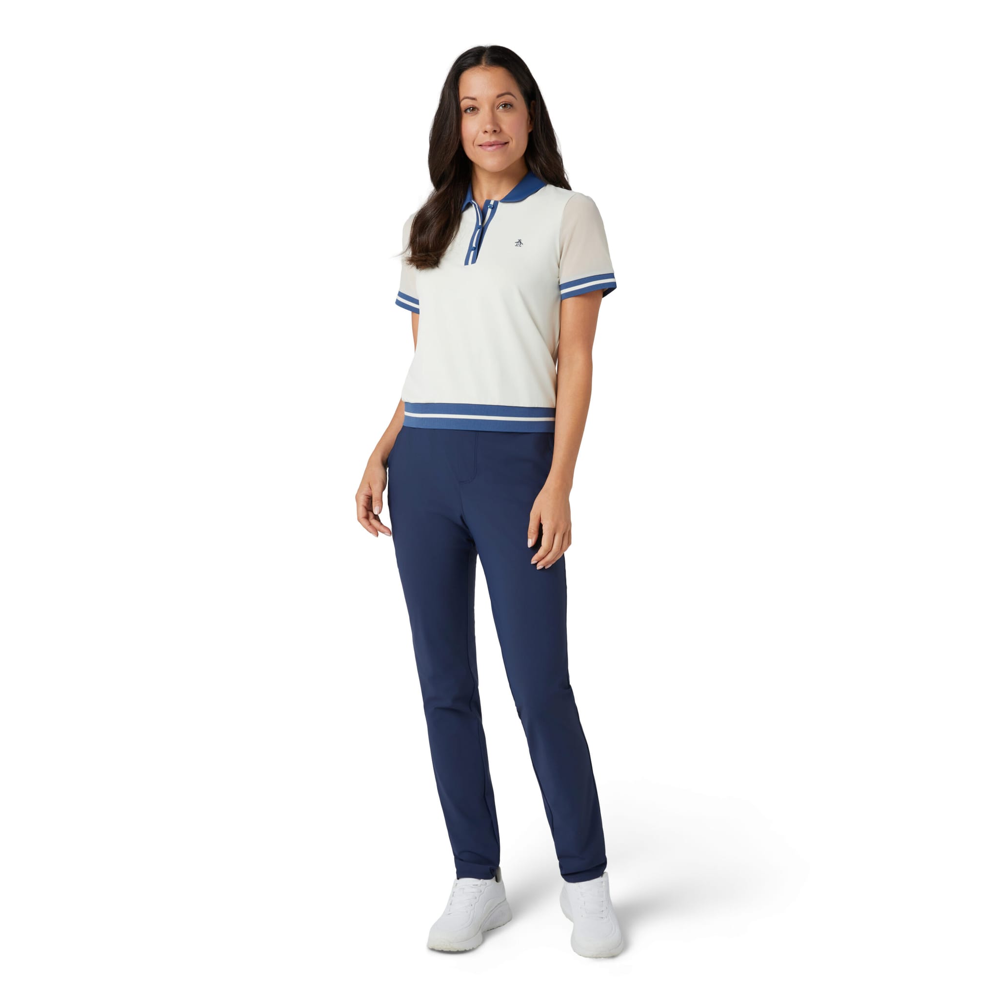 Original Penguin Waist Length Colourblock Polo Damen
