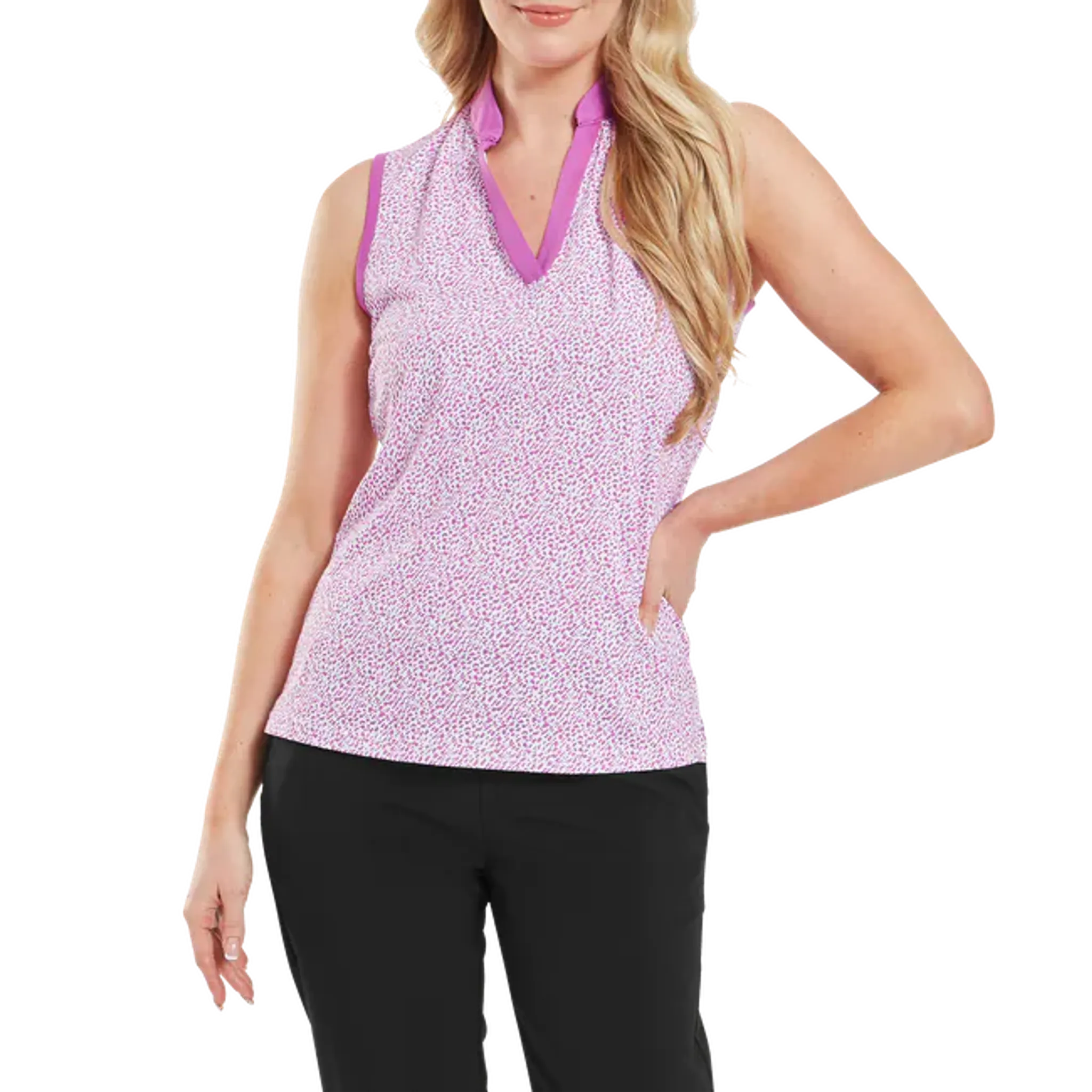 Footjoy Animal Print Sleeveless Lisle Polo