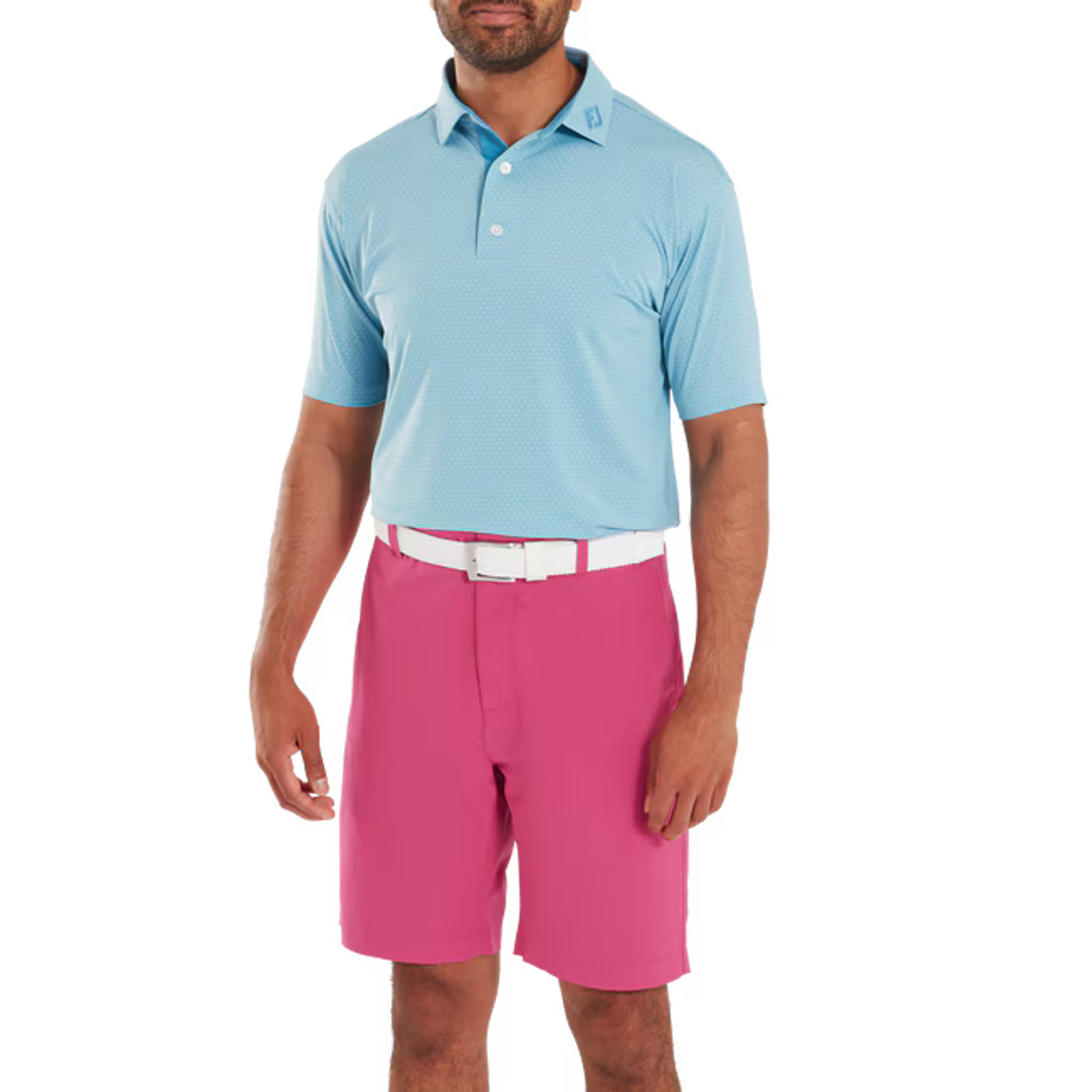 Footjoy Deco Diamond Print Lisle Polo Herren