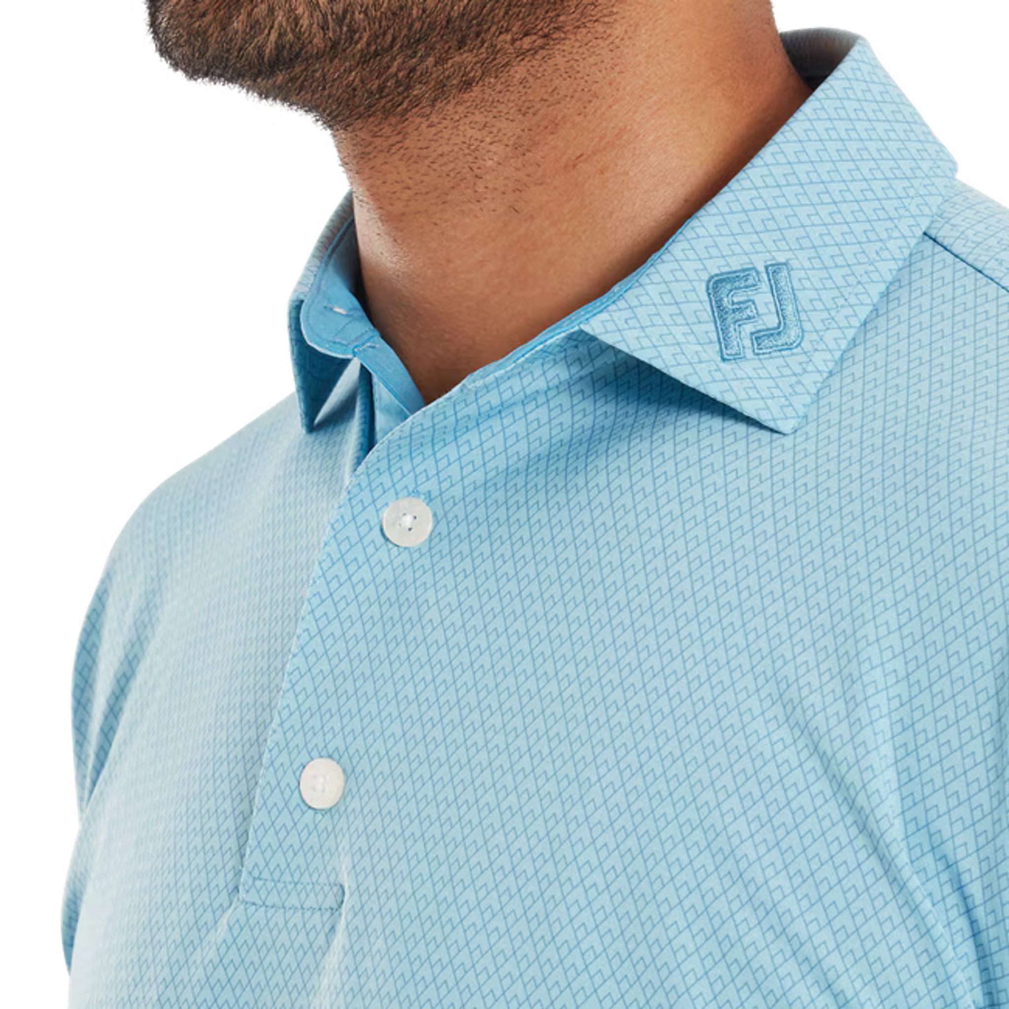 Footjoy Deco Diamond Print Lisle Polo Herren