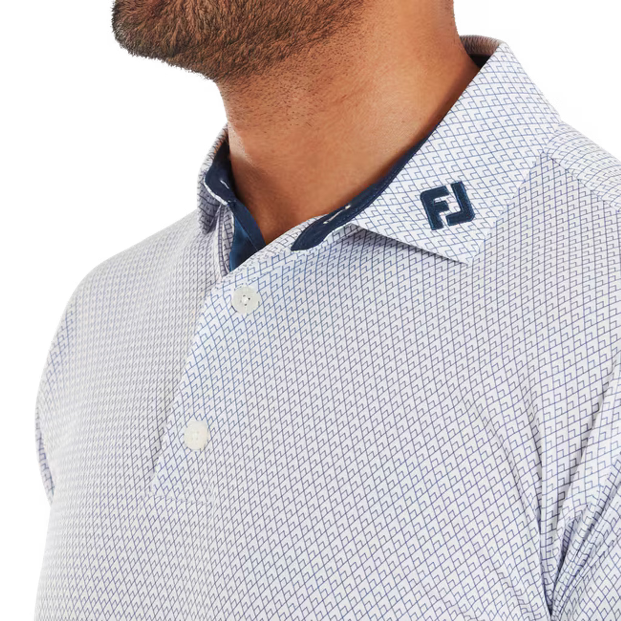 Footjoy Deco Diamond Print Lisle Polo Herren