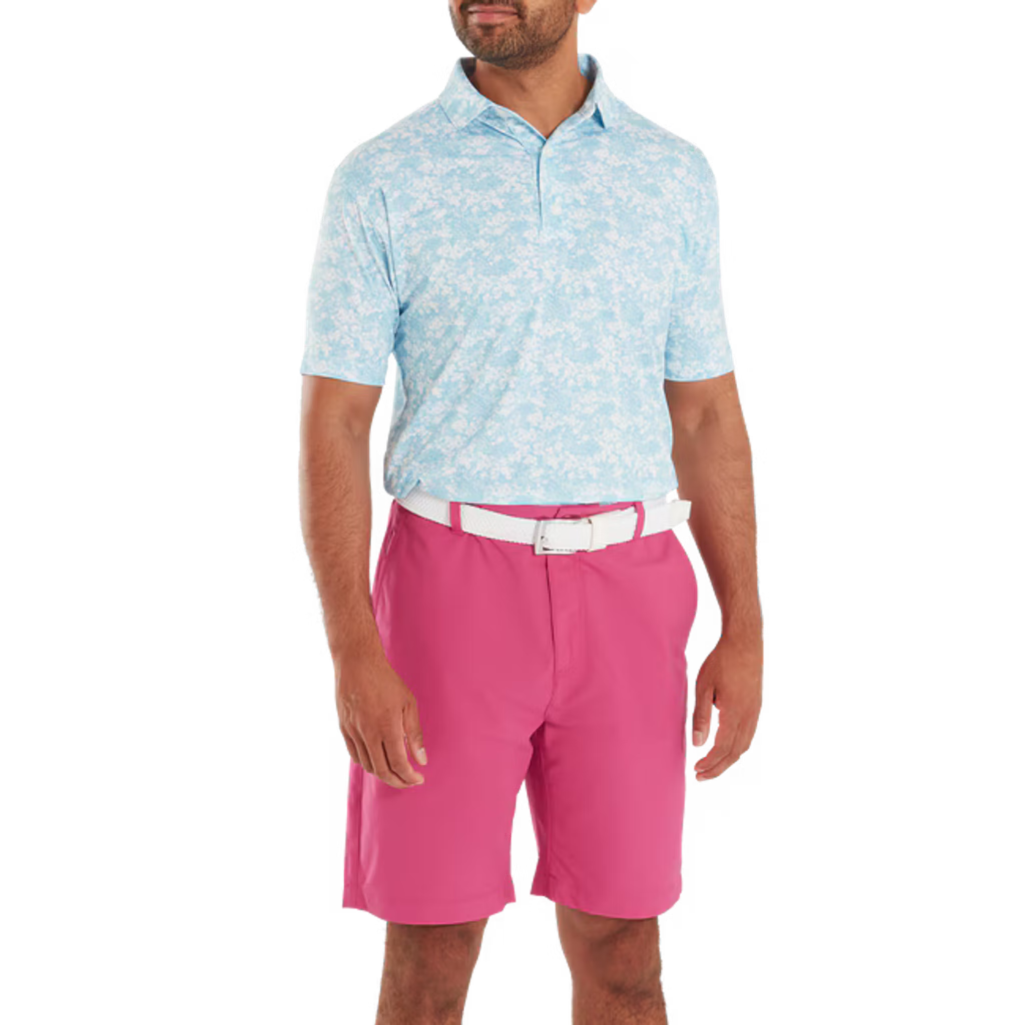 Footjoy Garden Print Lisle Polo Herren
