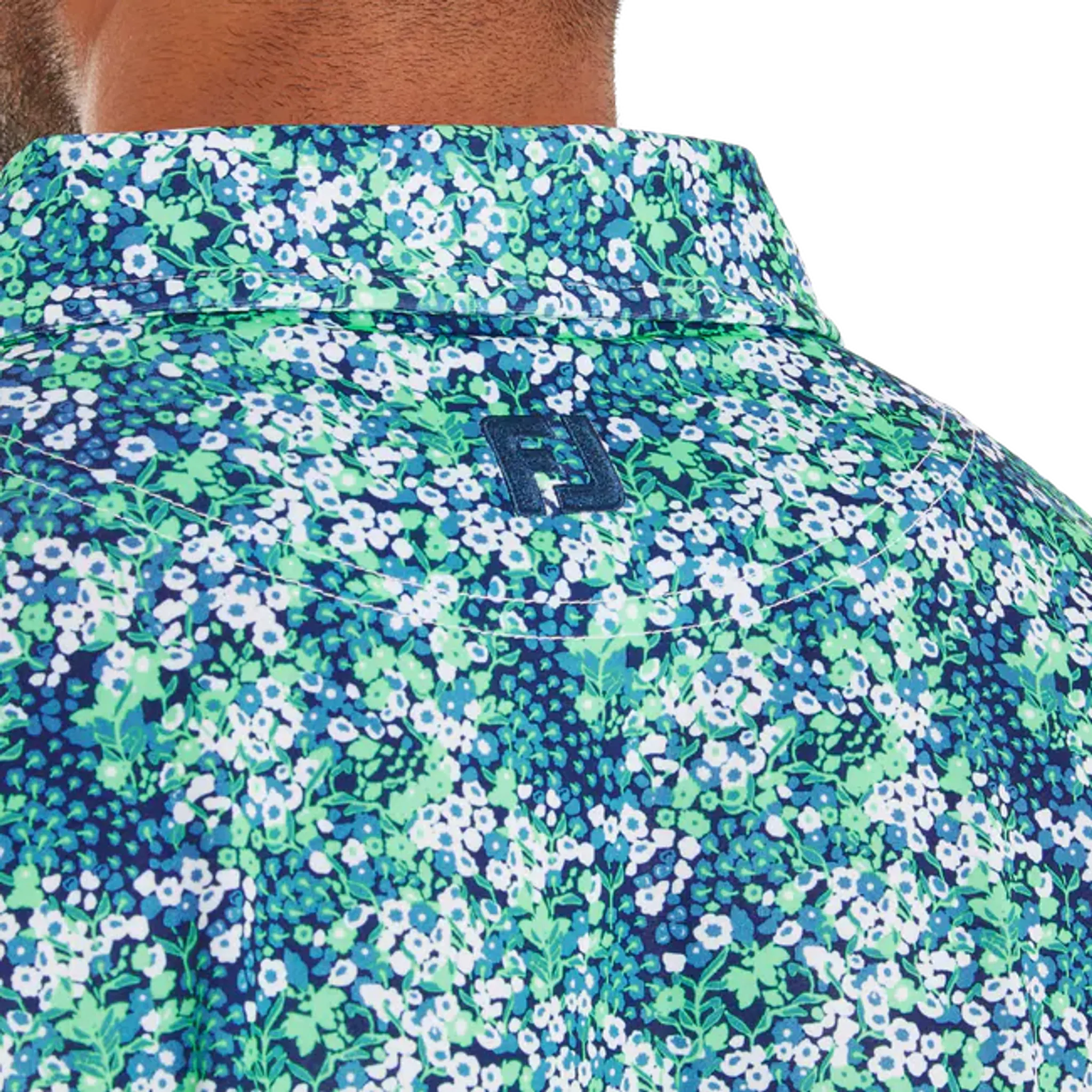 Footjoy Garden Print Lisle Polo Herren