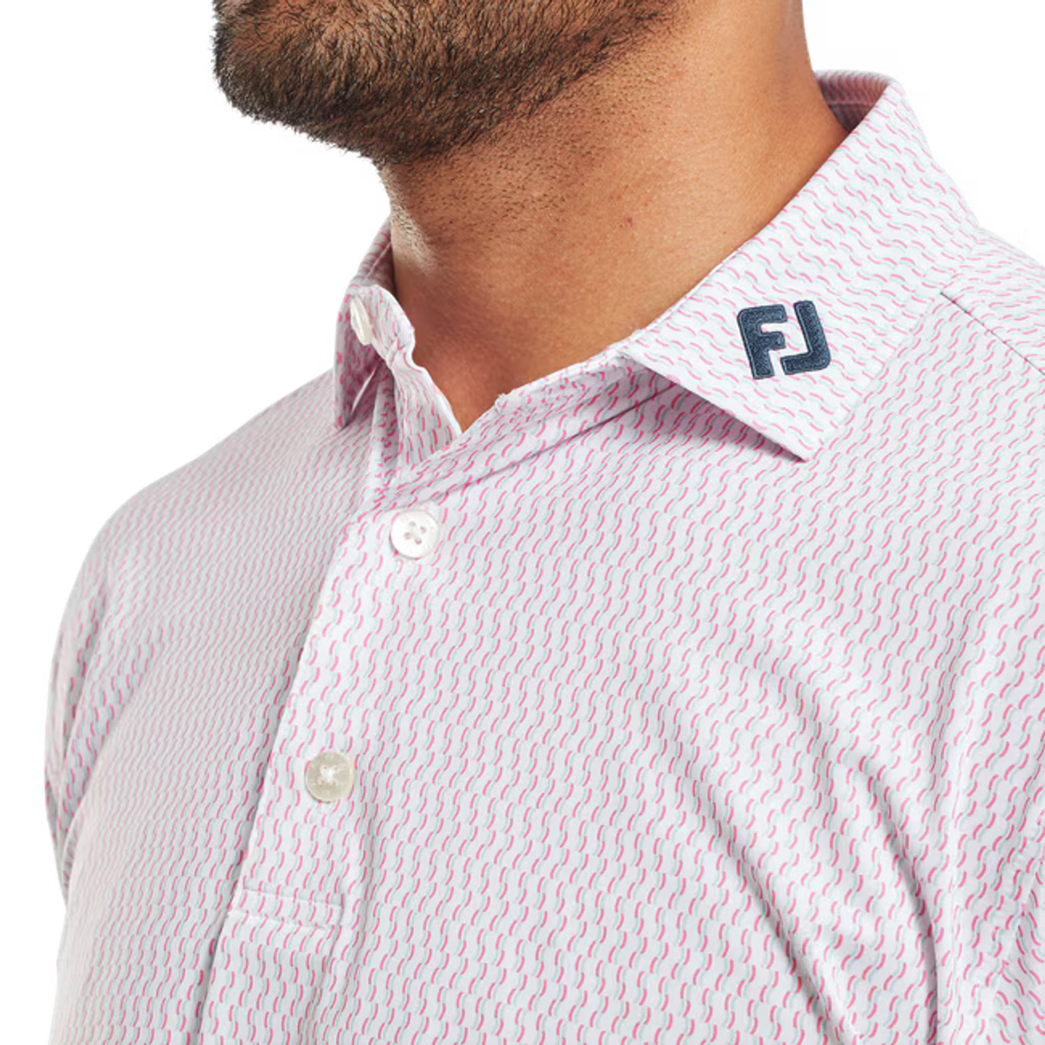 Footjoy Wiggle Print Lisle Polo Herren