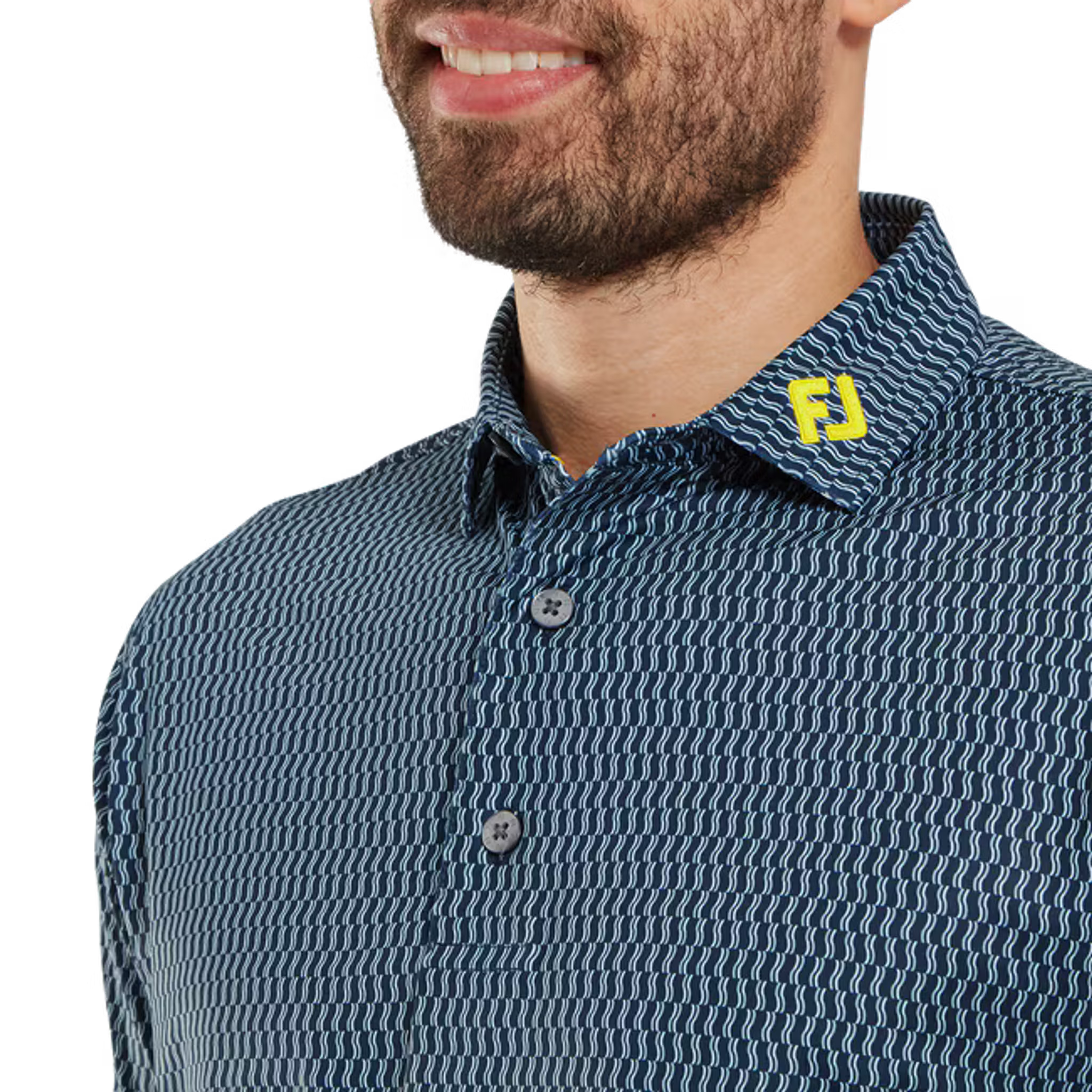 Footjoy Wiggle Print Lisle Polo Herren