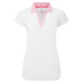 Footjoy Cap Sleeve Print Trim Lisle Polo Damen