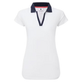 Footjoy Cap Sleeve Print Trim Lisle Polo Damen