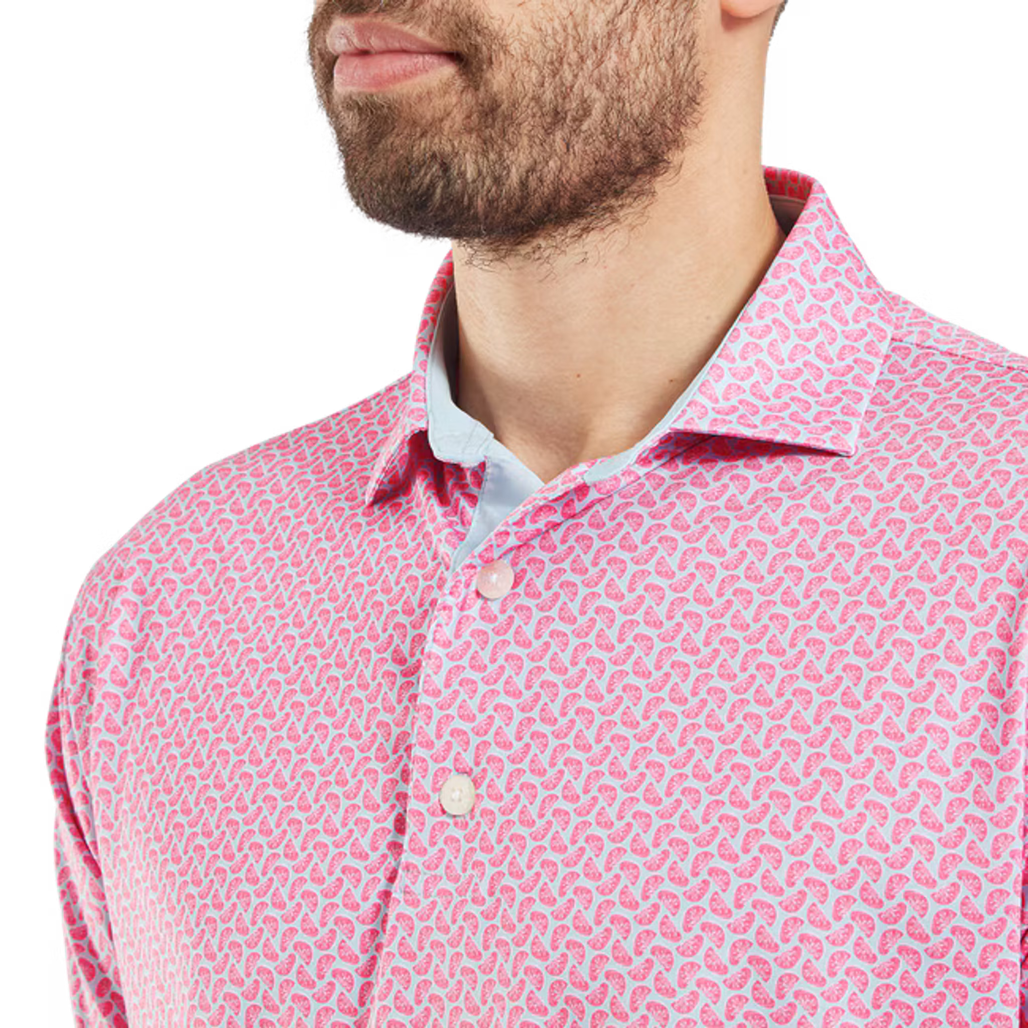 Footjoy Citrus Print Lisle Polo Herren