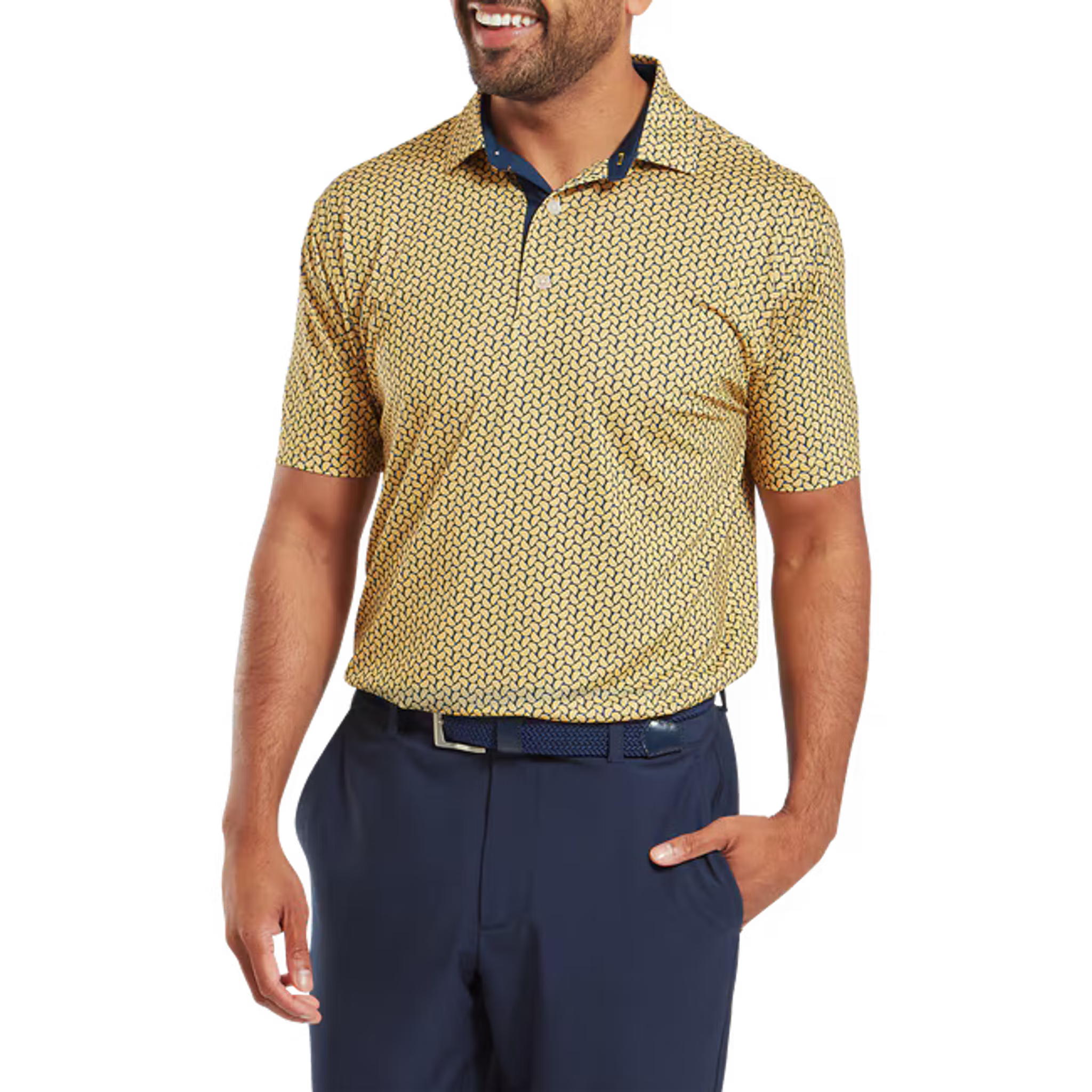 Footjoy Citrus Print Lisle Polo Herren