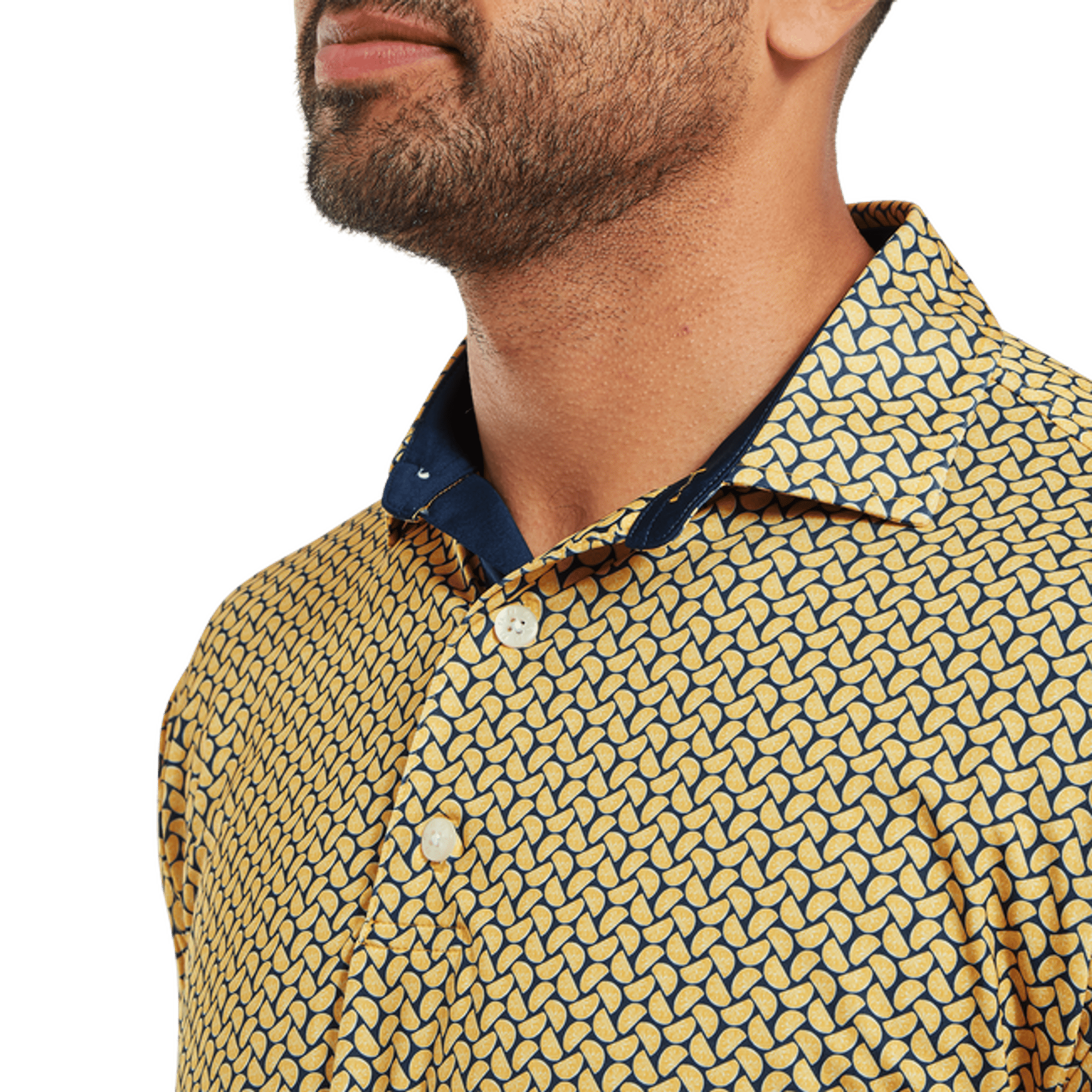 Footjoy Citrus Print Lisle Polo Herren
