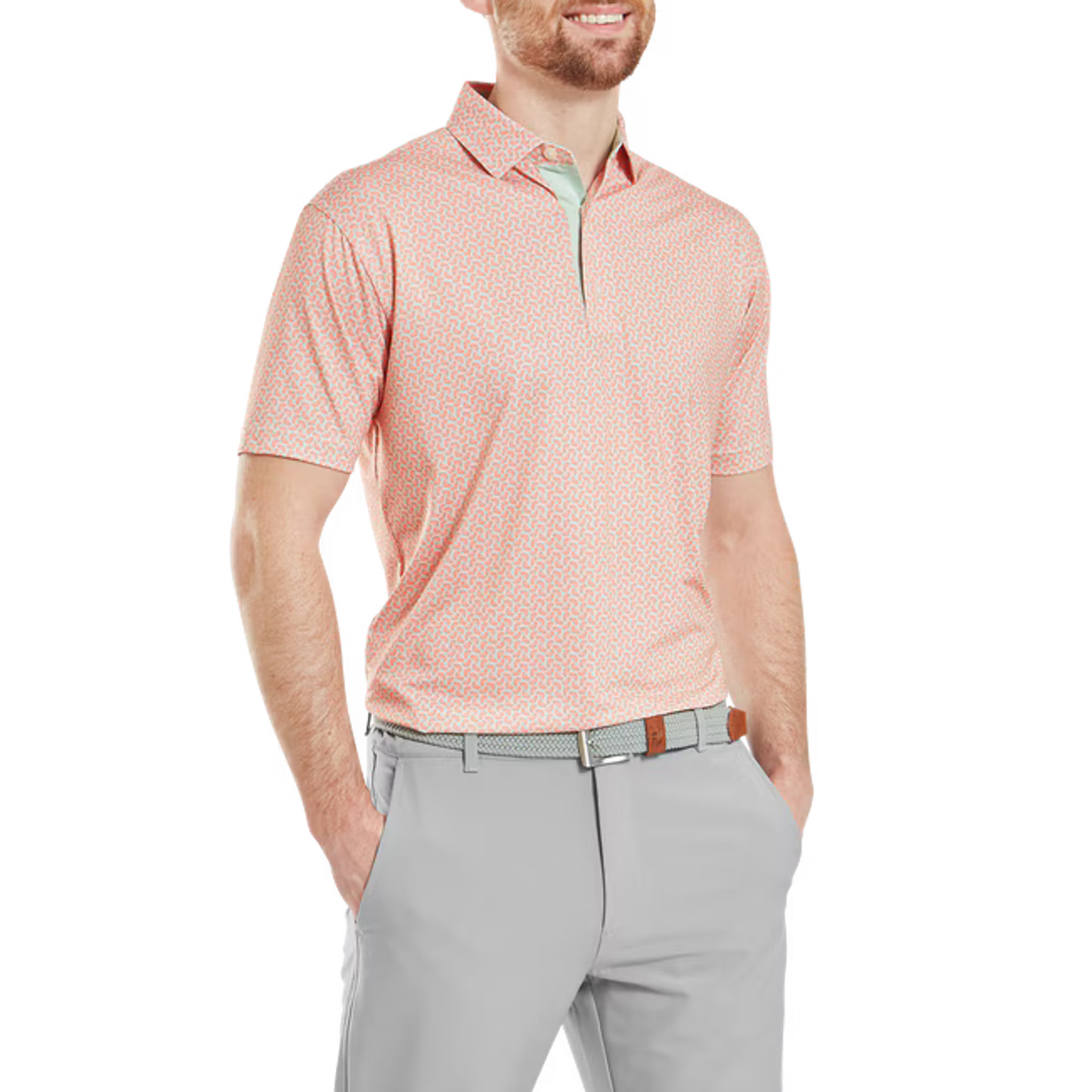 Footjoy Citrus Print Lisle Polo Herren