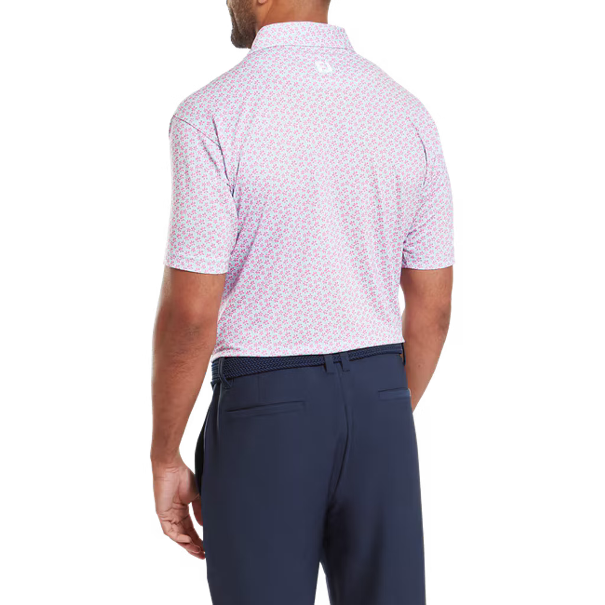 Footjoy Floral Sketch Print Lisle Polo Herren