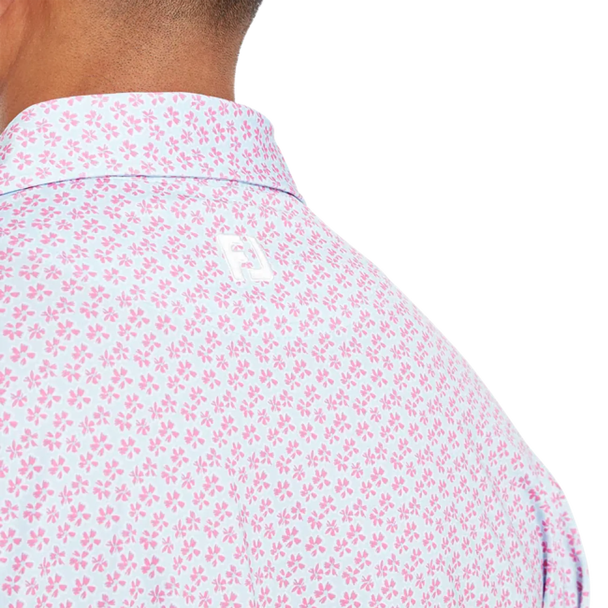 Footjoy Floral Sketch Print Lisle Polo Herren