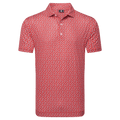 Footjoy Floral Sketch Print Lisle Polo Herren