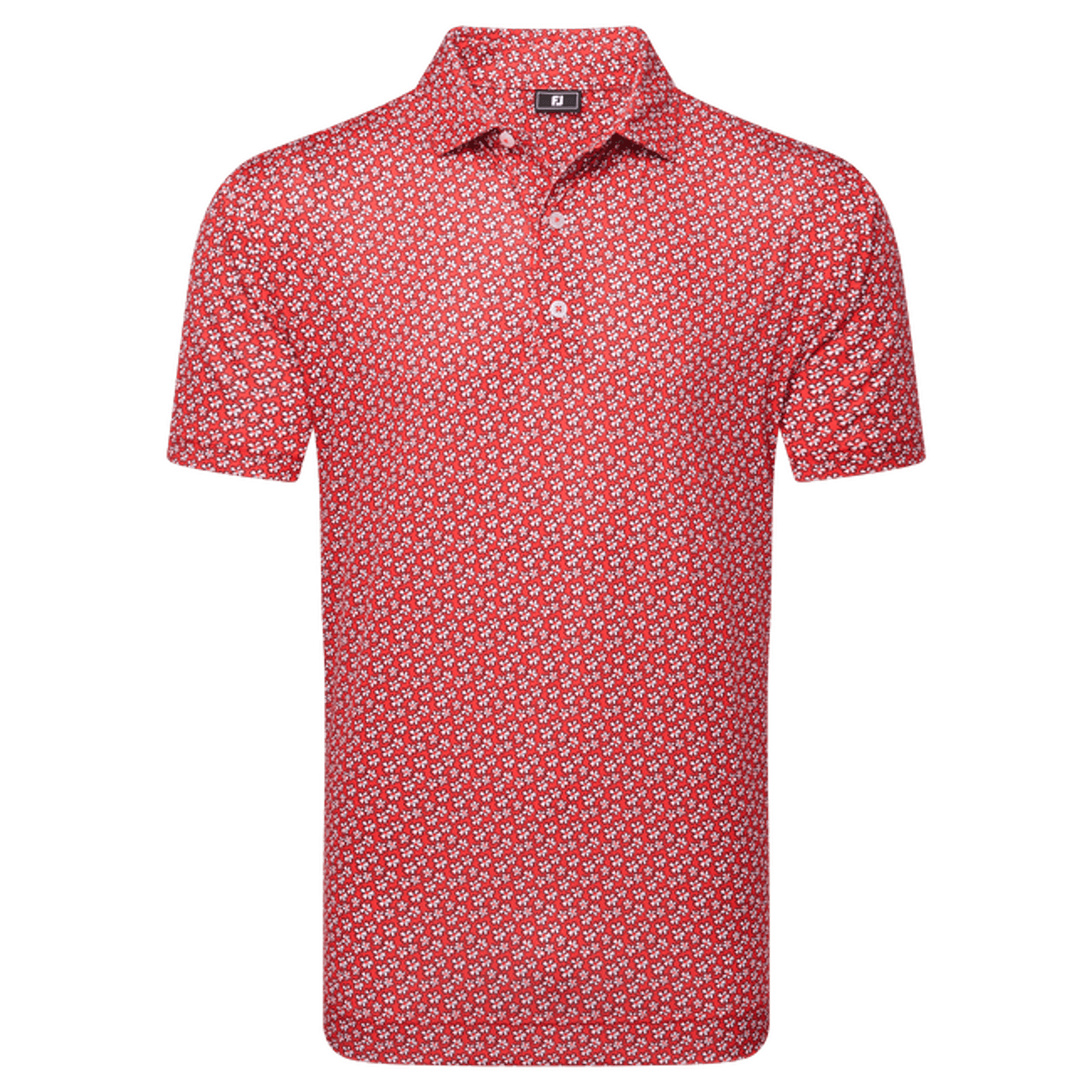 Footjoy Floral Sketch Print Lisle Polo Herren