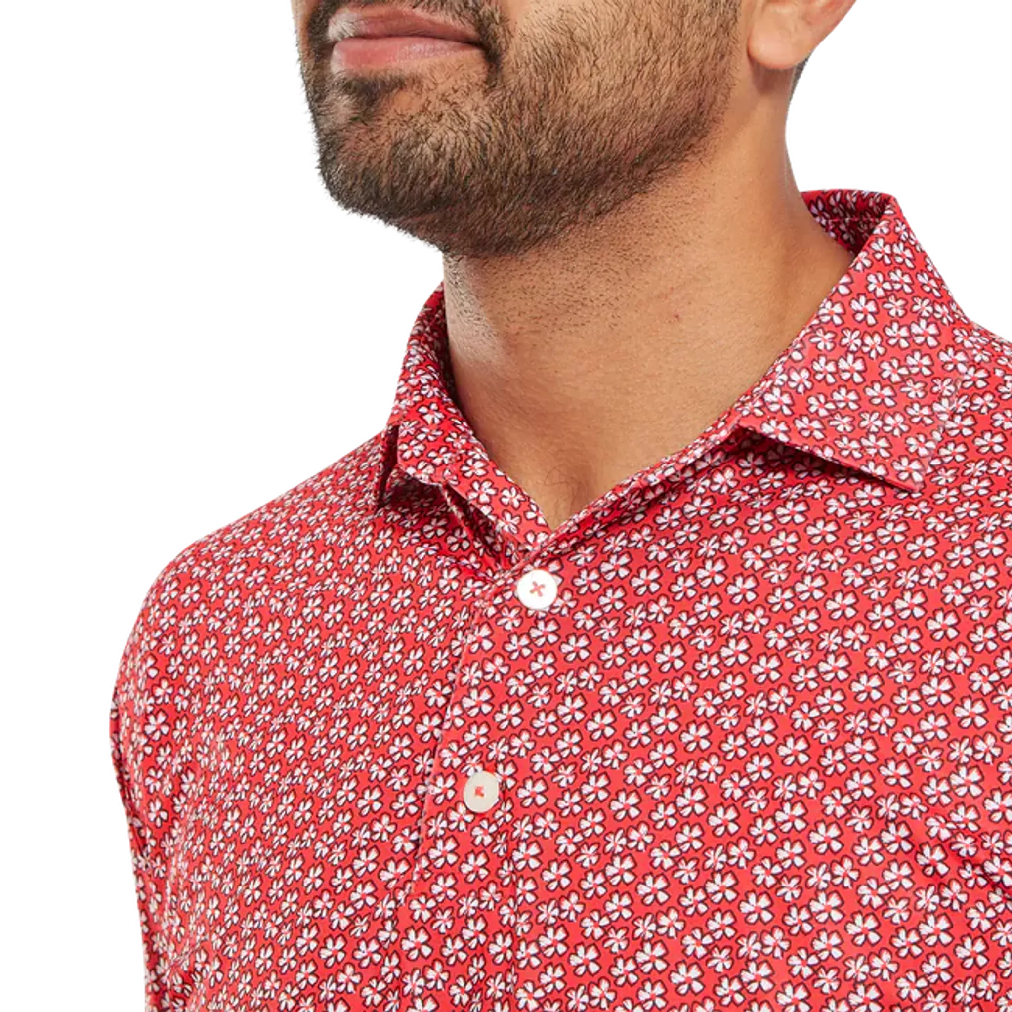 Footjoy Floral Sketch Print Lisle Polo Herren