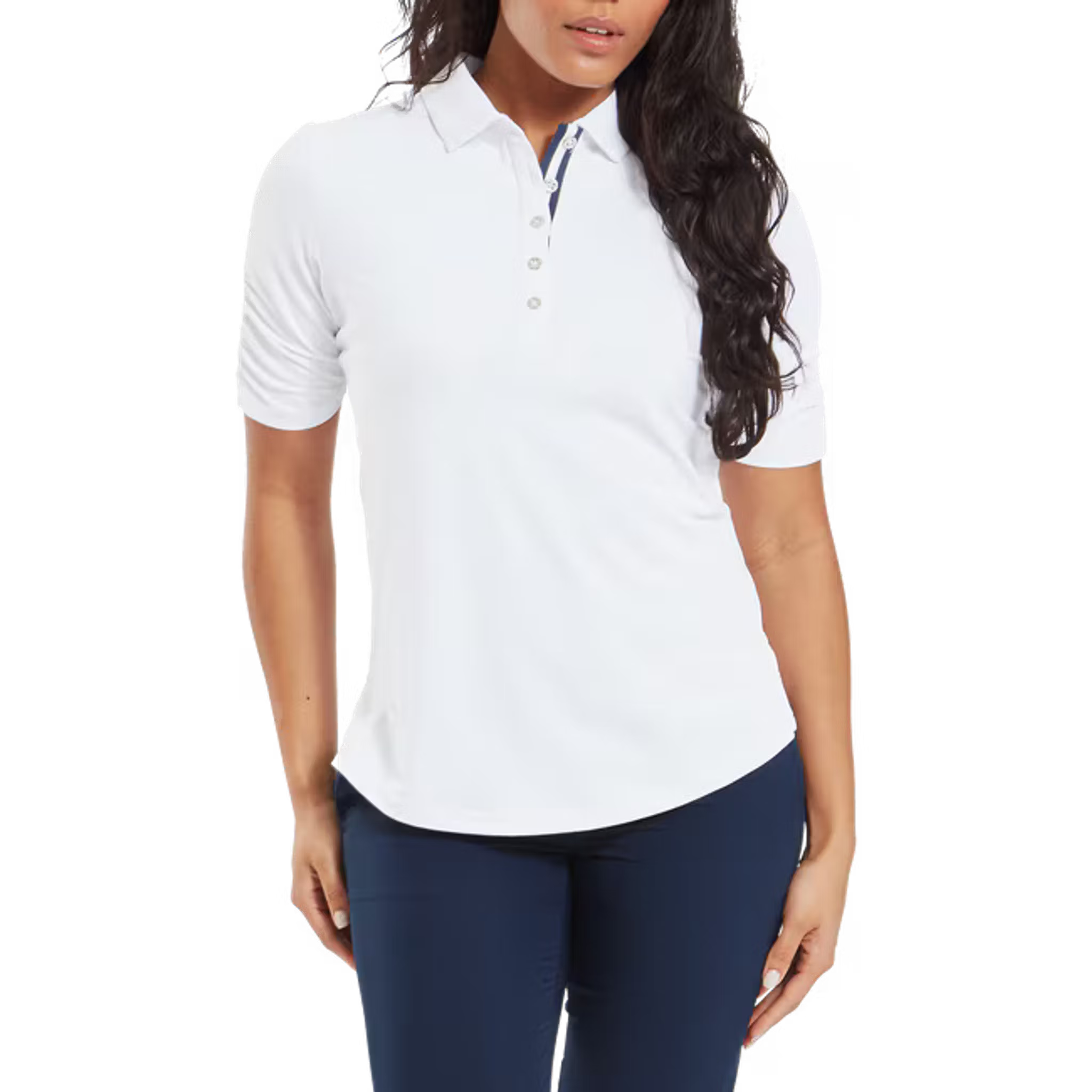 Footjoy Half Sleeve Ruched Lisle Polo Damen