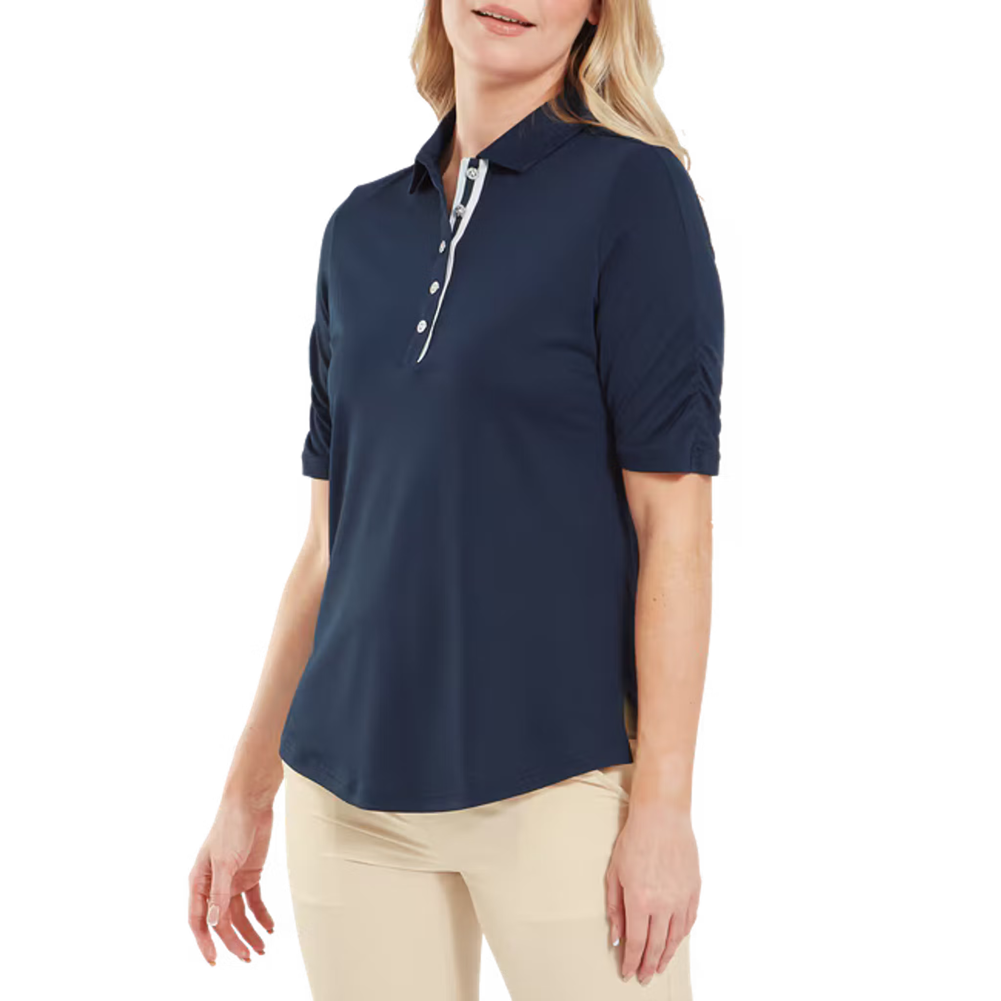 Footjoy Half Sleeve Ruched Lisle Polo Damen