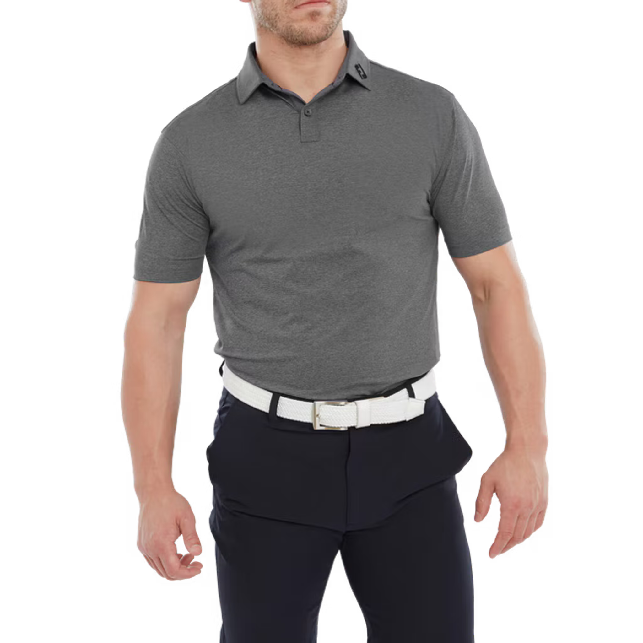 Footjoy Heather Self Collar Lisle Polo Herren