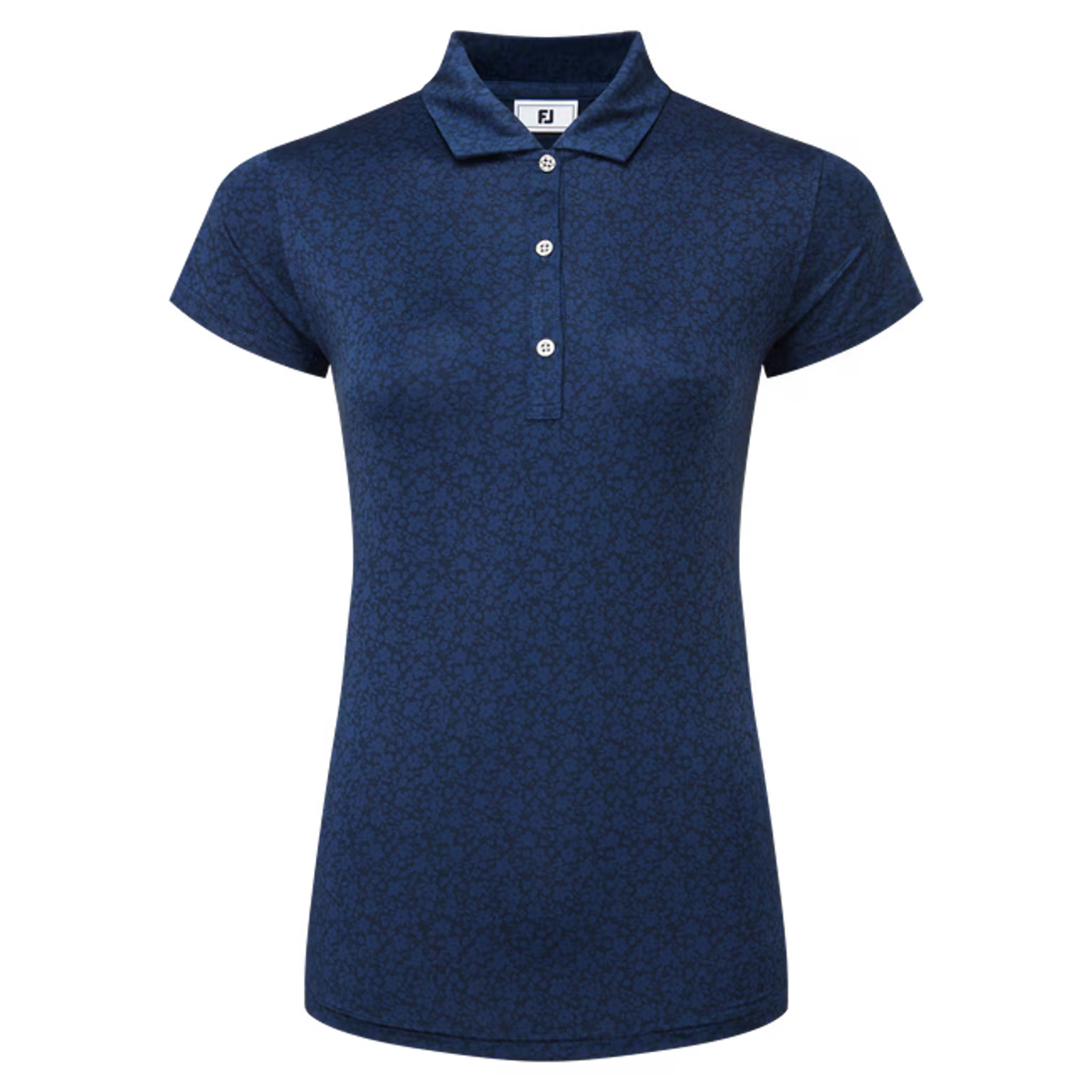Footjoy Painted Floral Cap Sleeve Lisle Polo Damen
