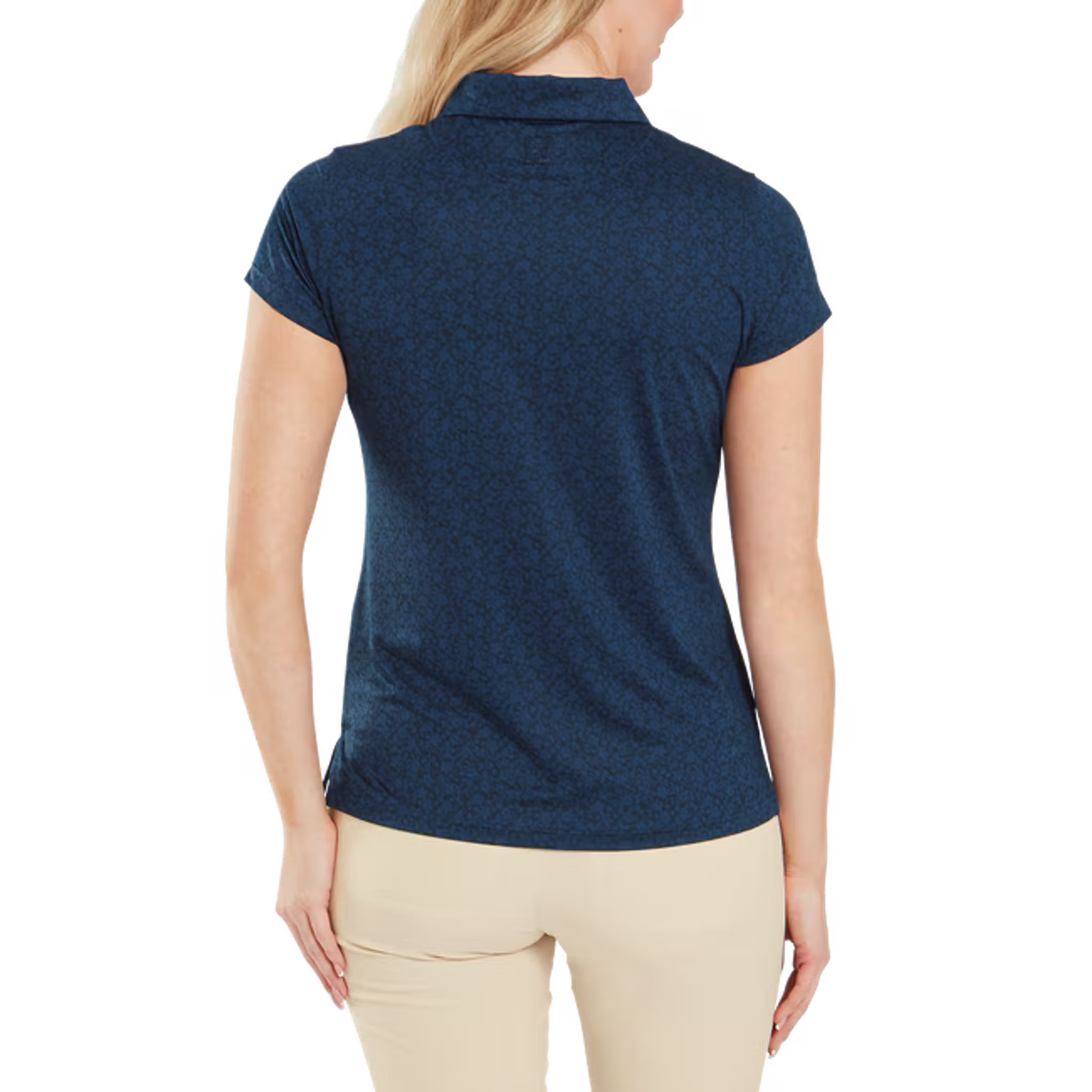 Footjoy Painted Floral Cap Sleeve Lisle Polo Damen
