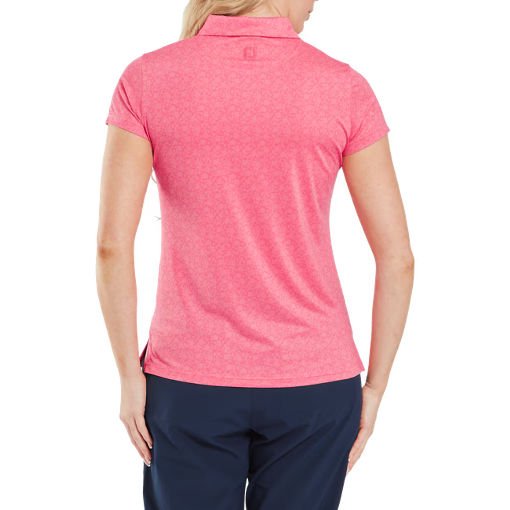Footjoy Painted Floral Cap Sleeve Lisle Polo Damen