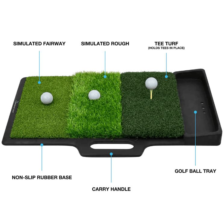 Me and My Golf Tri-Turf Hitting-Mat mit Ballablage