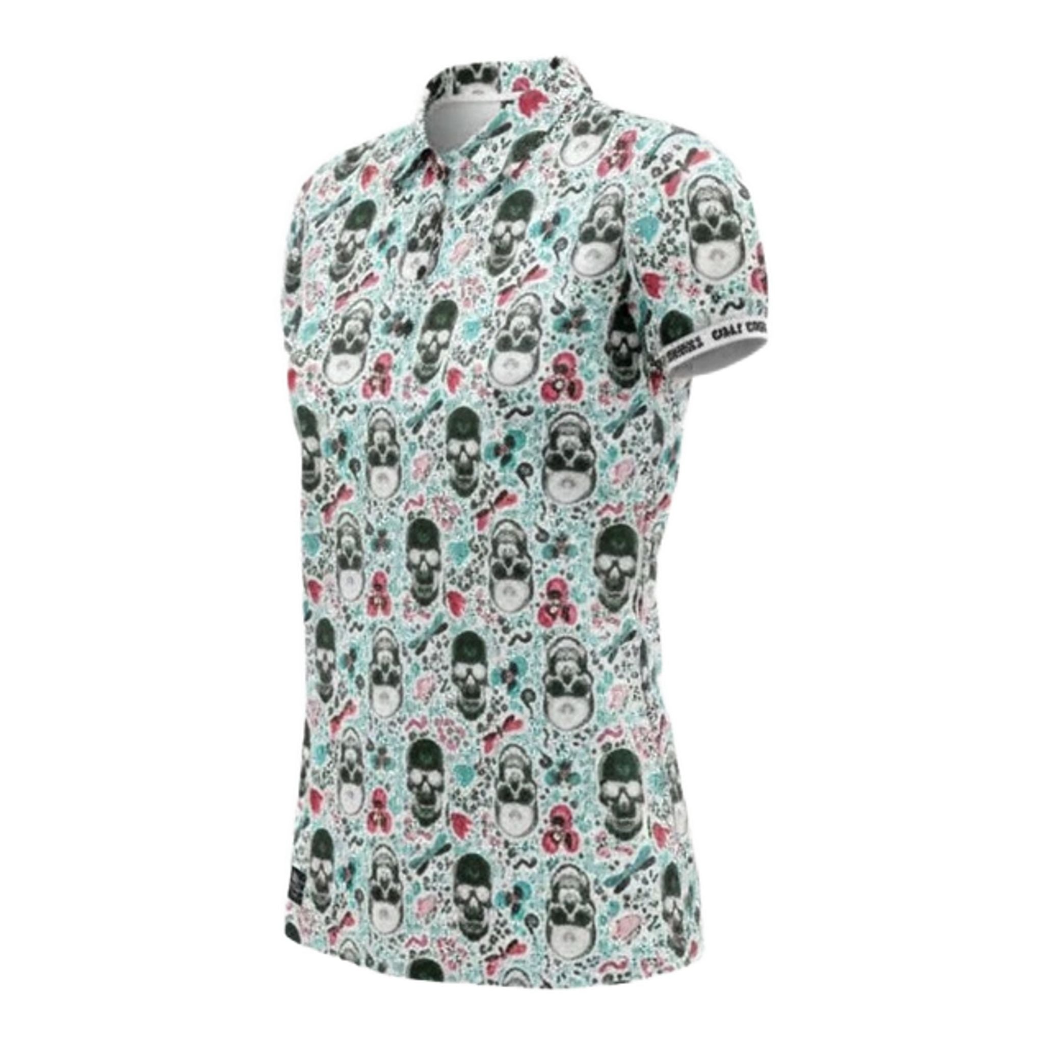 Golf Rowdies Skull Blue Poloshirt Damen