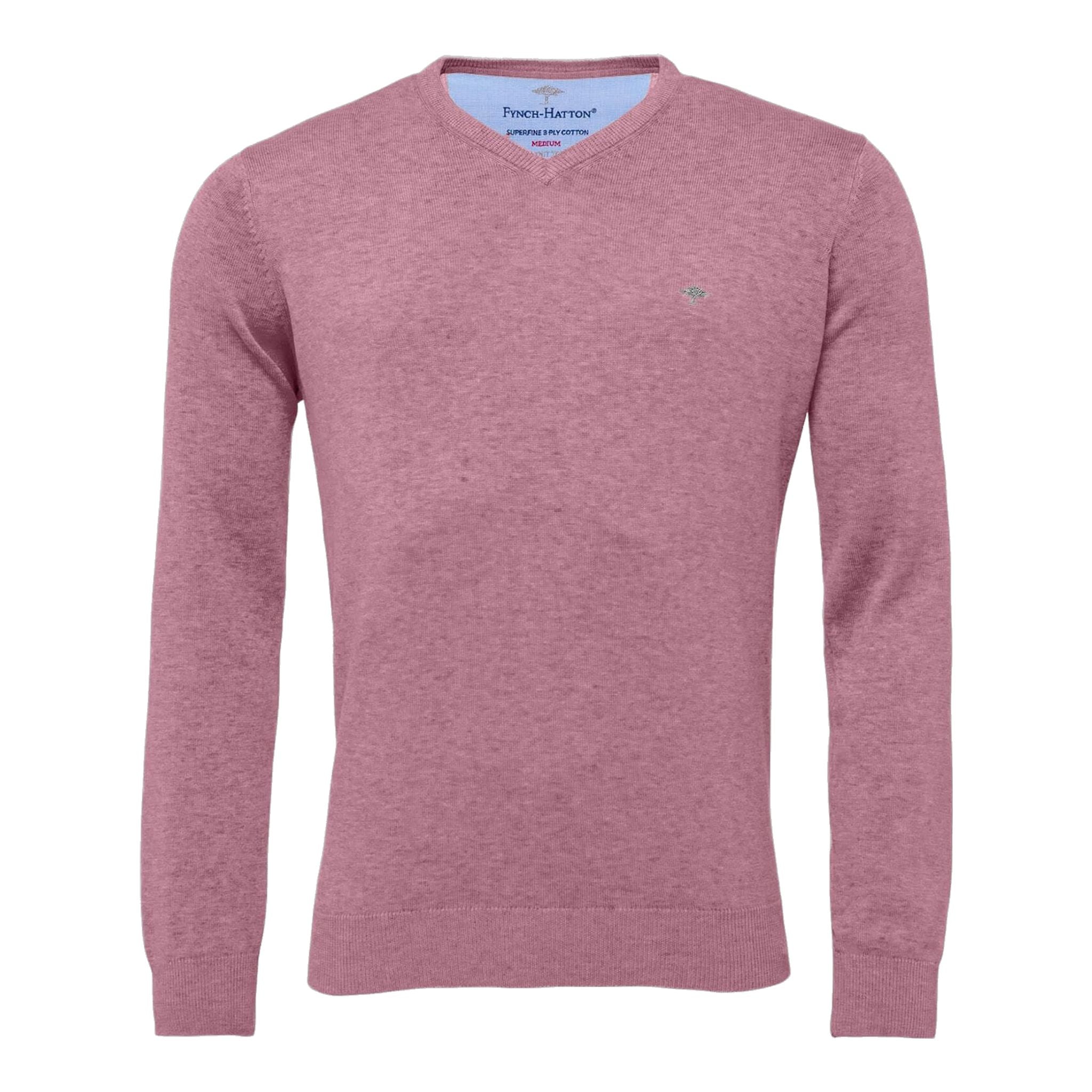 Fynch Hatton V-Neck Superfine Golf Pullover Herren Lilac Herren